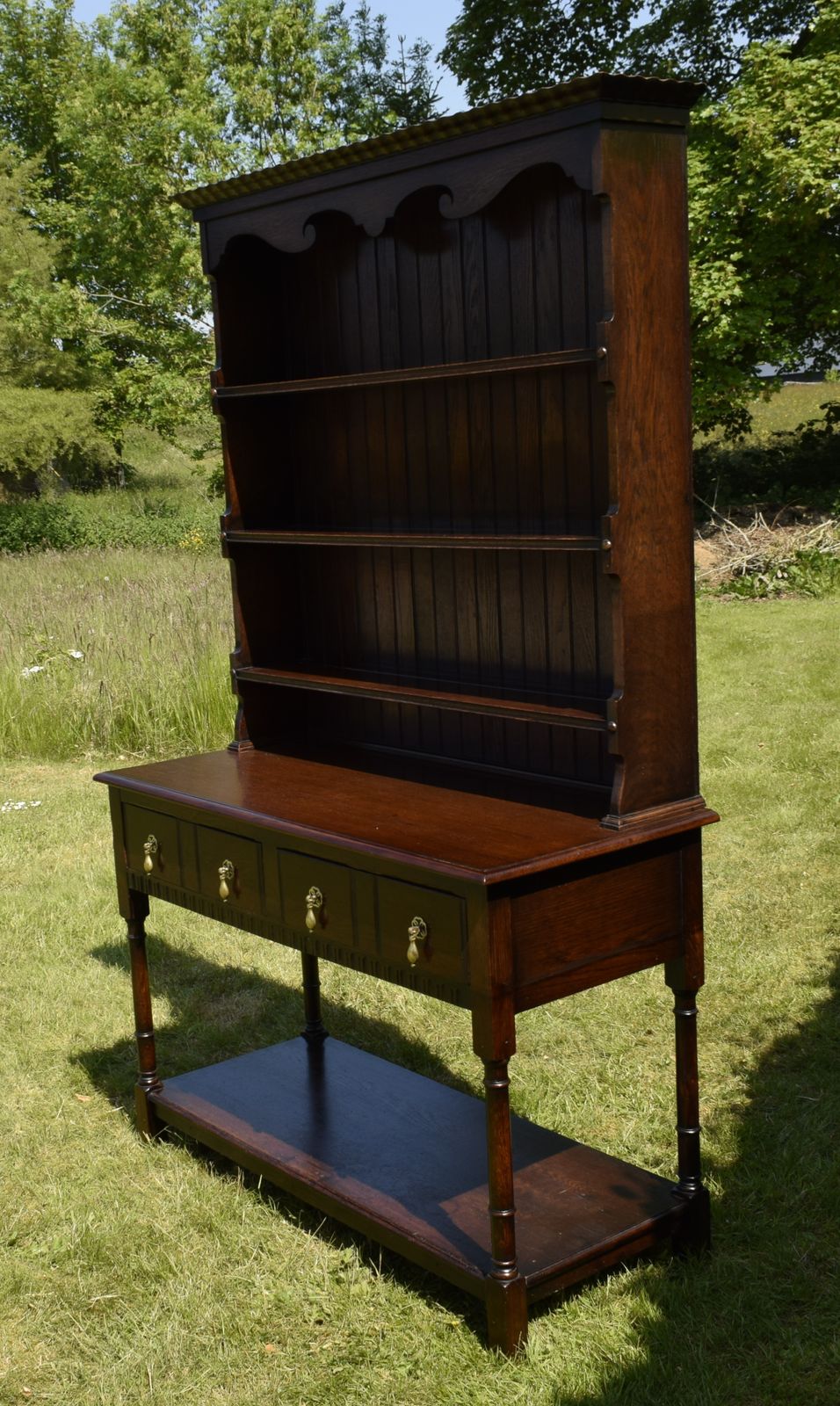 Early 20th Century Oak Dresser And Rack photo for sale