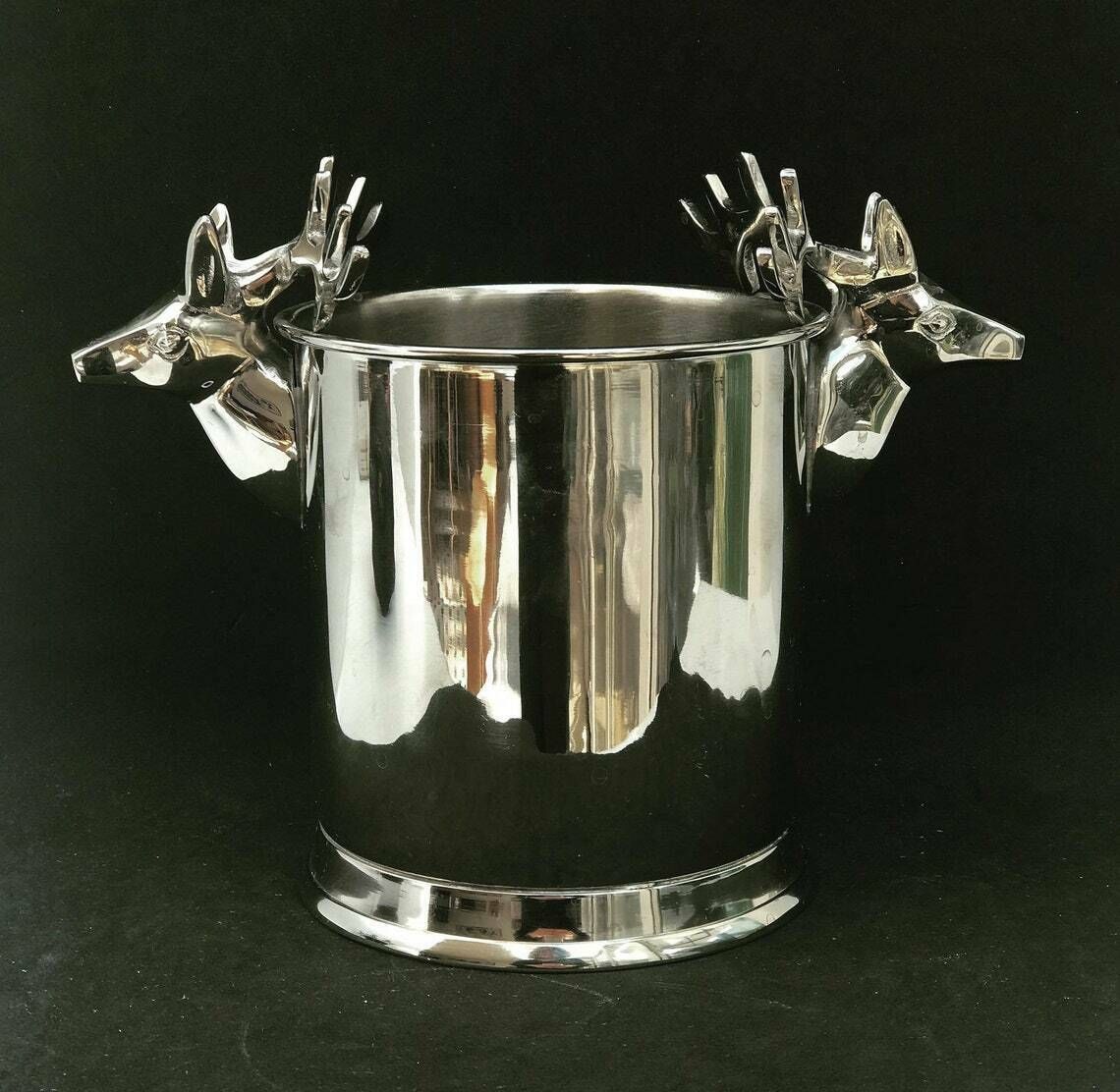 Ice Bucket Christmas Reindeer Silver Plated Bar Cart Decor Christmas Table Wine Holder Wedding Gift Christmas Table Decor