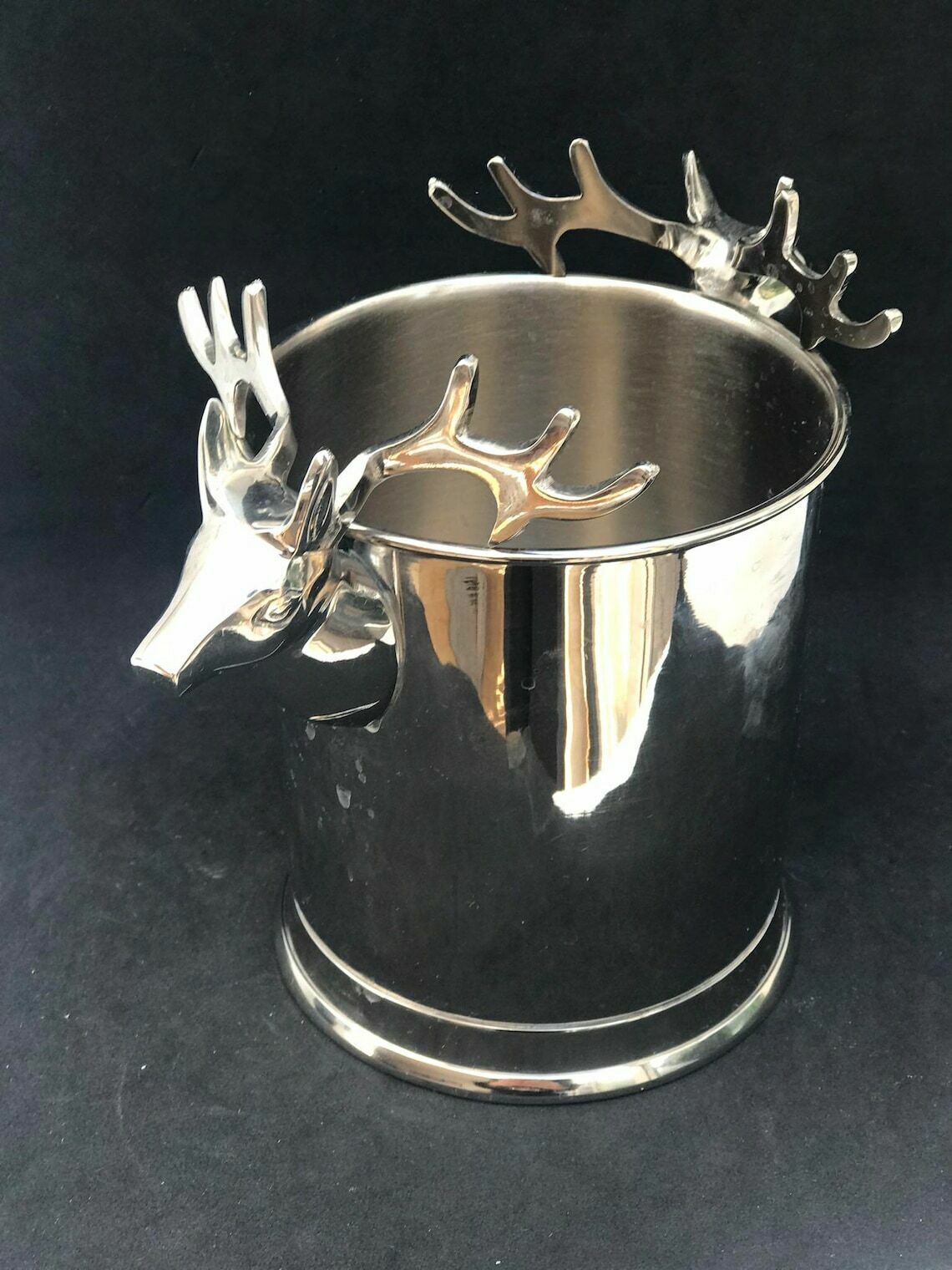 photo furniture Ice Bucket Christmas Reindeer Silver Plated Bar Cart Decor Christmas Table Wine Holder Wedding Gift Christmas Table Decor