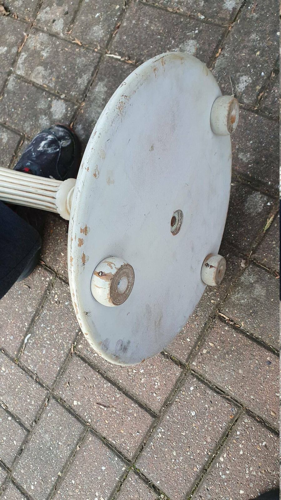 photo for sale Vintage 1920’s Painted Standard Lamp Turned Fluted Floor