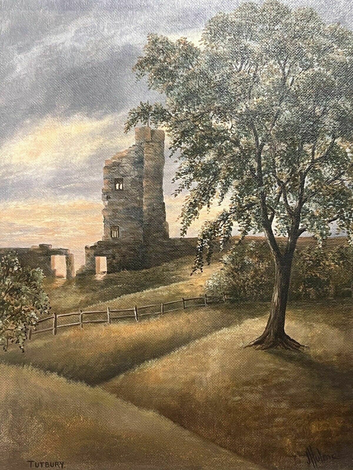 photo furniture 20th Century British Historic Tutbury Castle Oil Painting On Board Signed