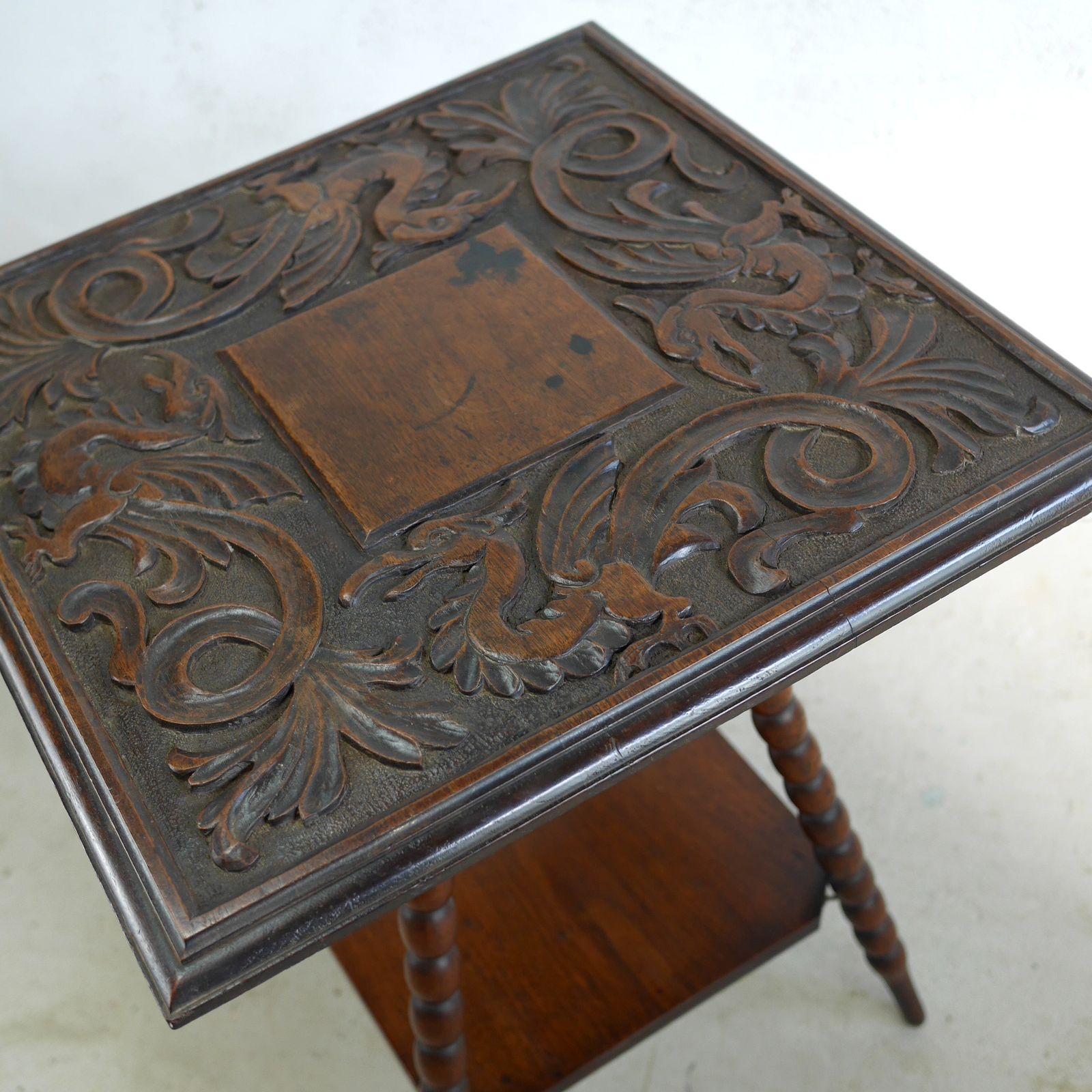 photo for sale Antique Side Lamp Table Carved Griffins With Bobbin Legs Godwin Style