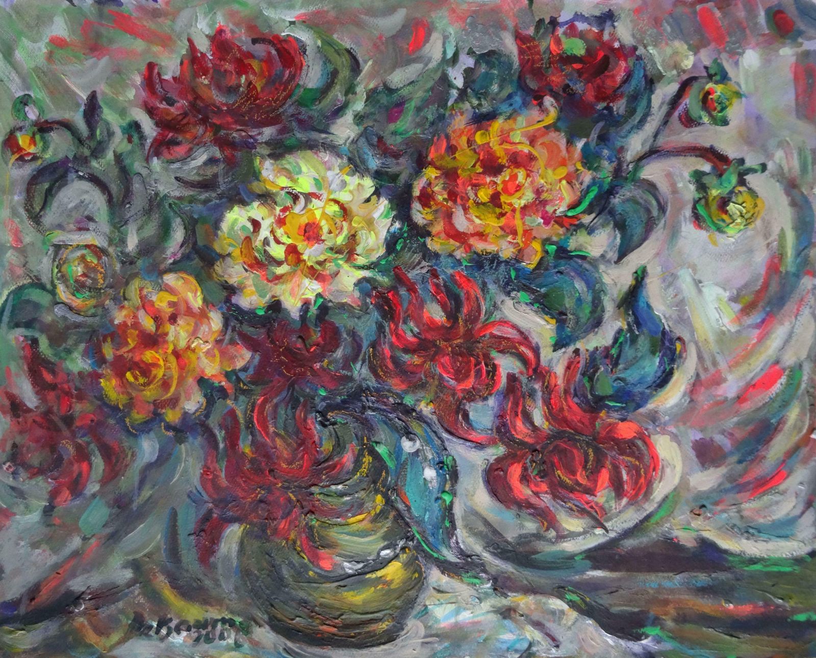 Dzidra Bauma Last Autumn Dahlias. 2006, Paper, Author''S Technique,