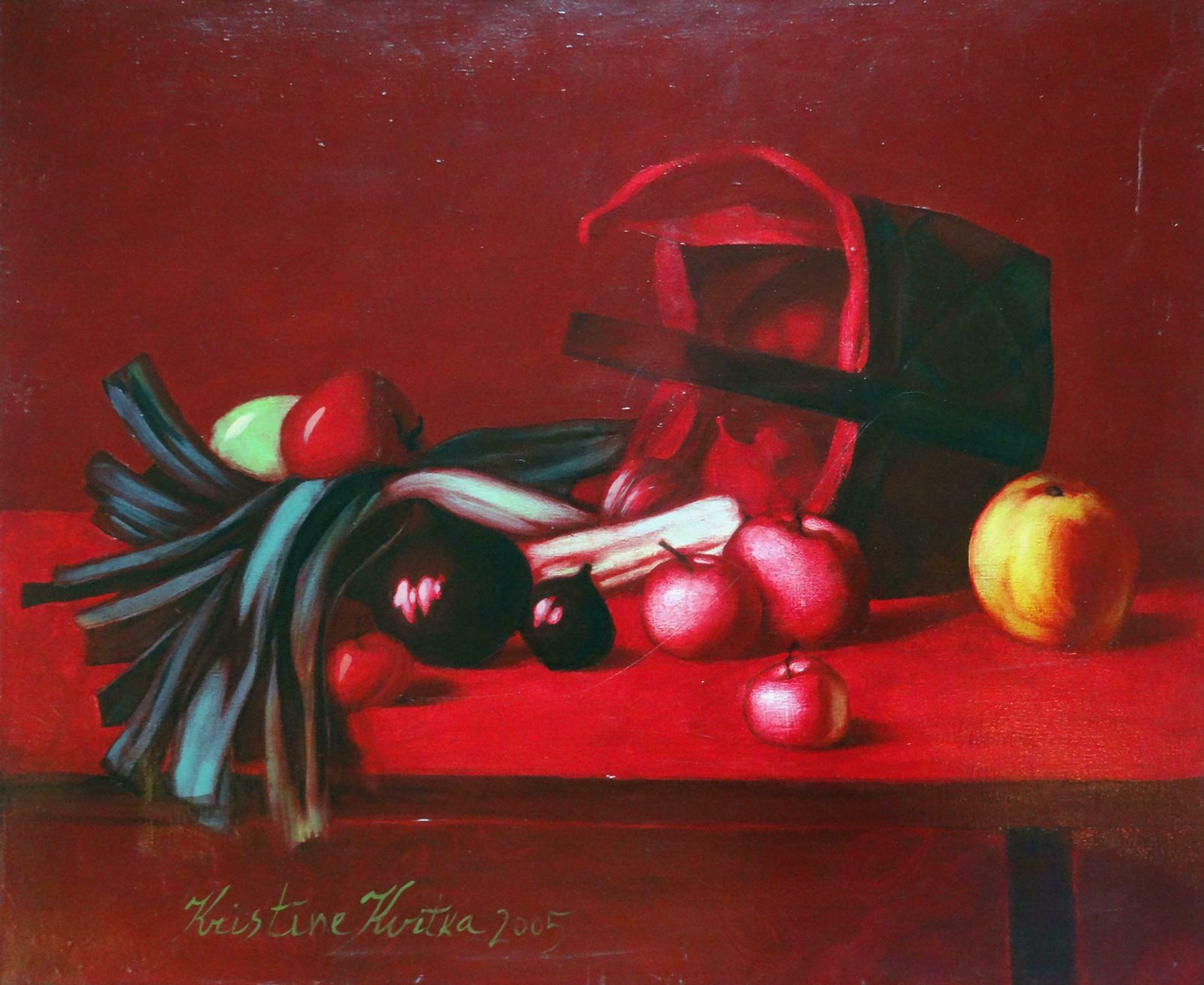Kristine Kvitka Still Life With Onions. 2005, Oil On Canvas, photo furniture