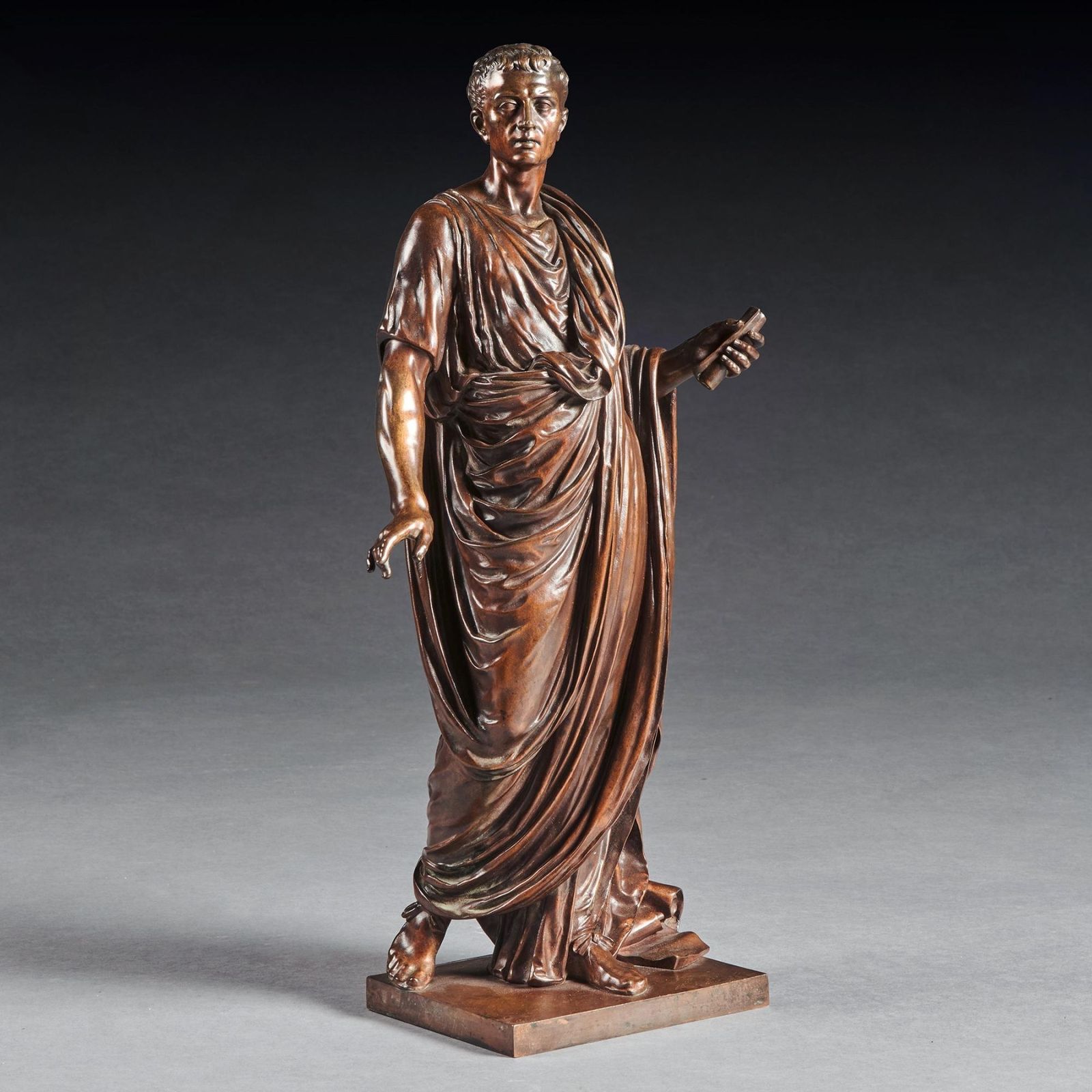 Fine Bronze Figure Of A Roman Orator Probably Julius Cesar By Mathurin Moreau. photo Home Decor