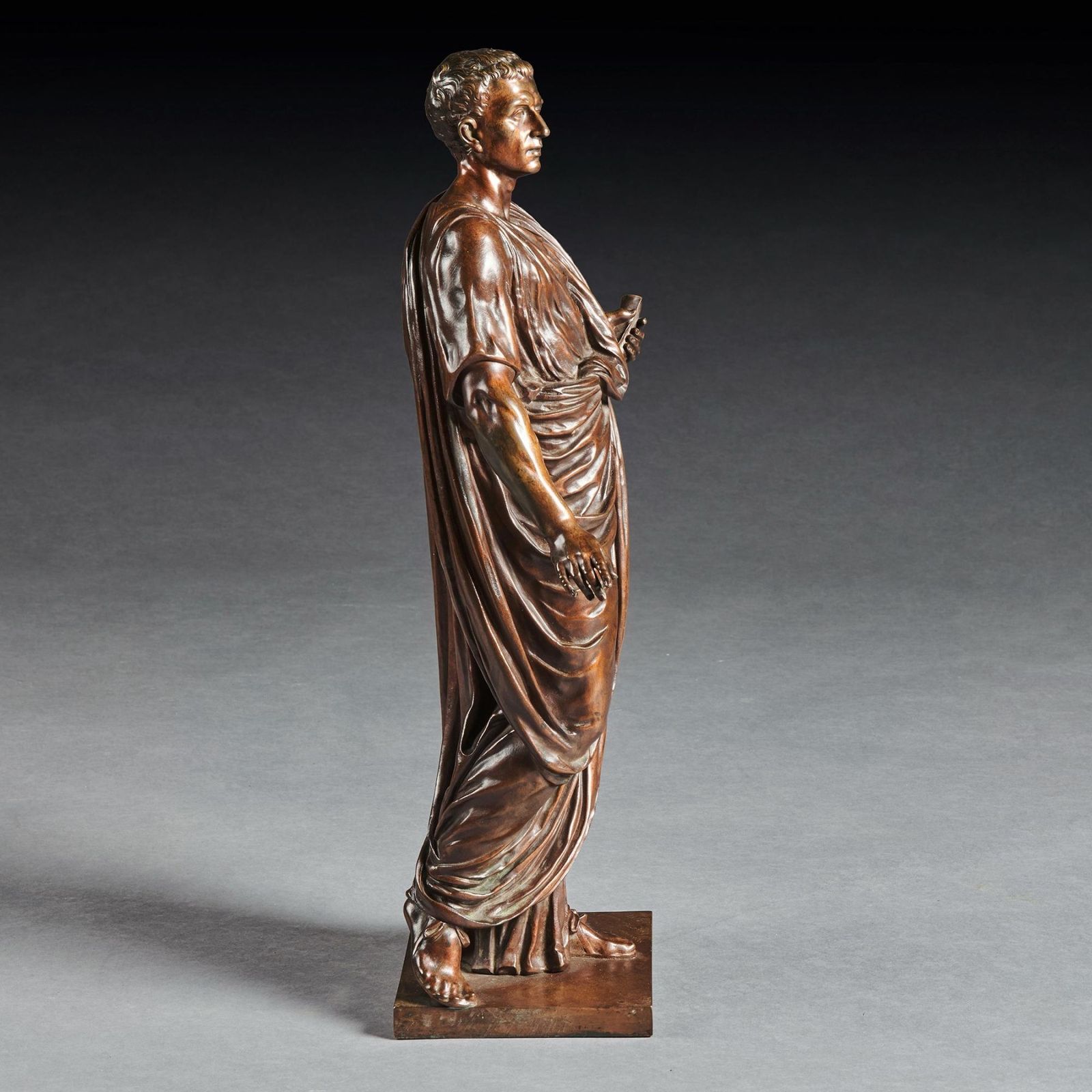 Fine Bronze Figure Of A Roman Orator Probably Julius Cesar By Mathurin Moreau. photo vinterior