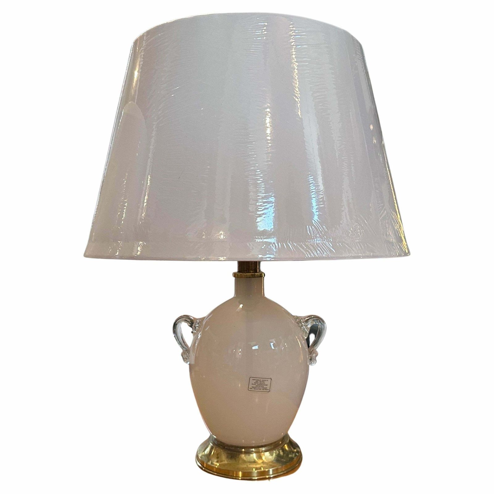 Two 1970s Hollywood Regency Light Pink Murano Glass Table Lamps By Tommaso Barbi photo furniture