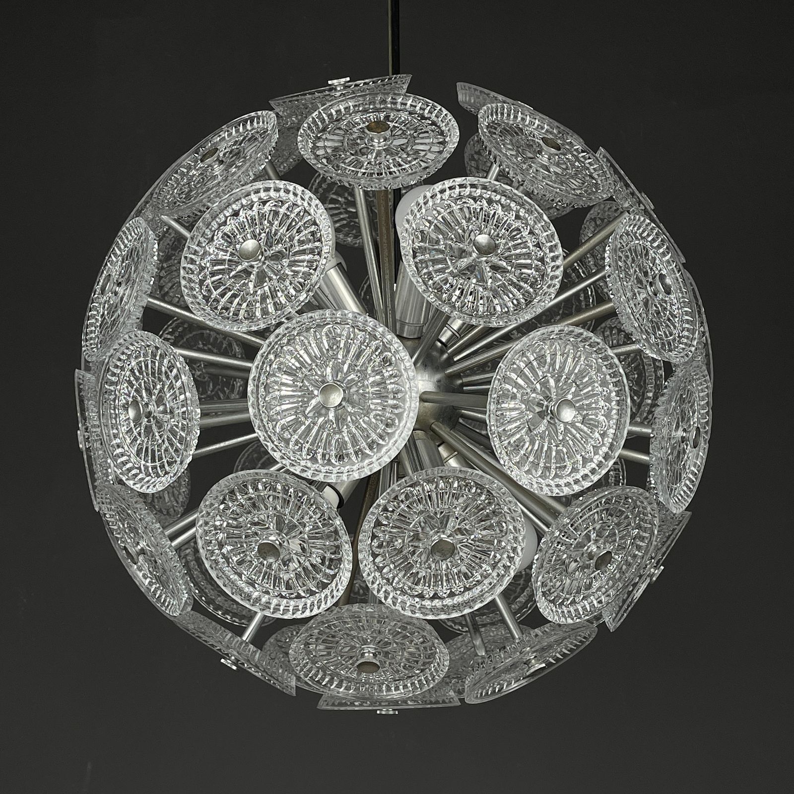 Vintage Crystal Chandelier Sputnik Dandelion Italy 1960s photo furniture