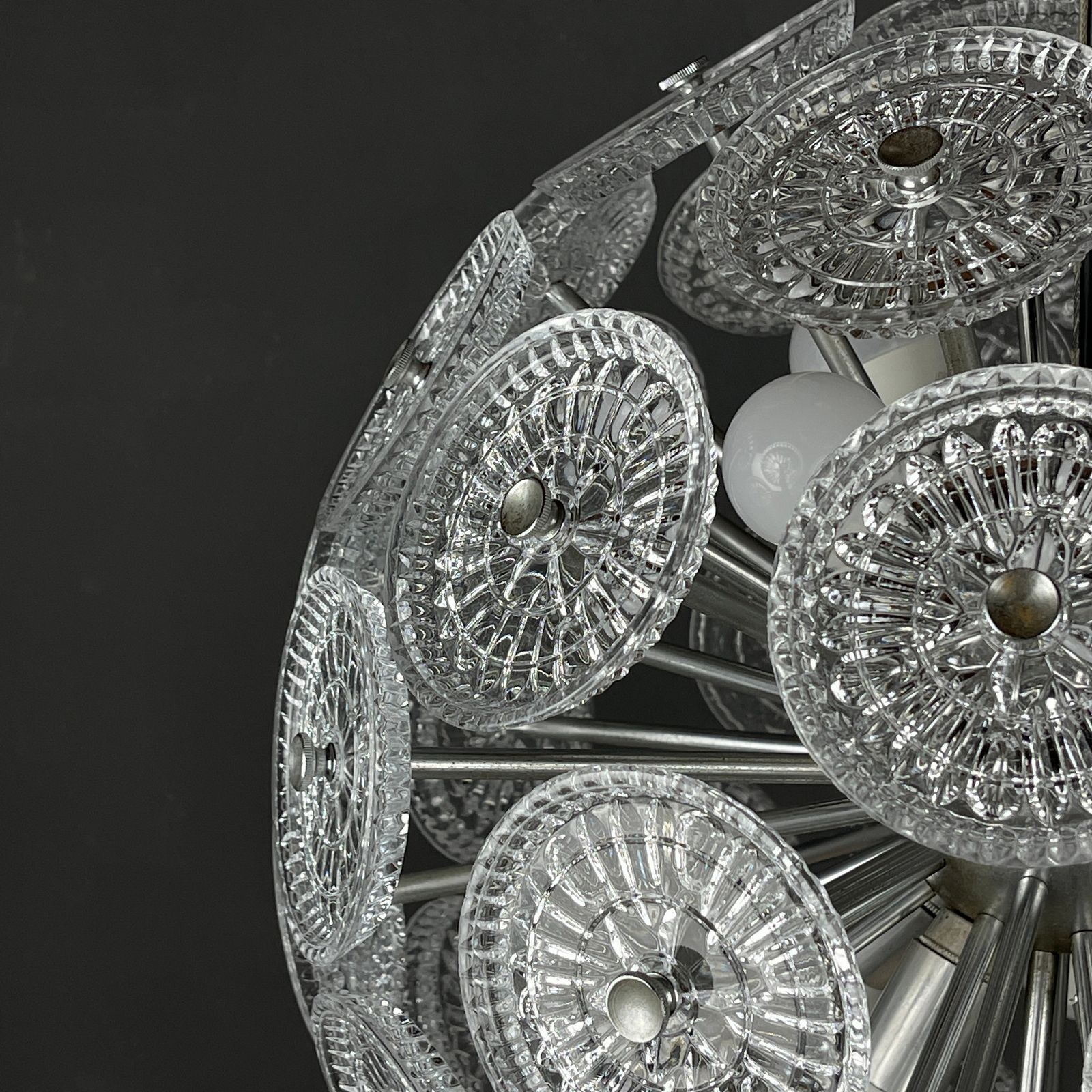 Vintage Crystal Chandelier Sputnik Dandelion Italy 1960s photo 2240.0