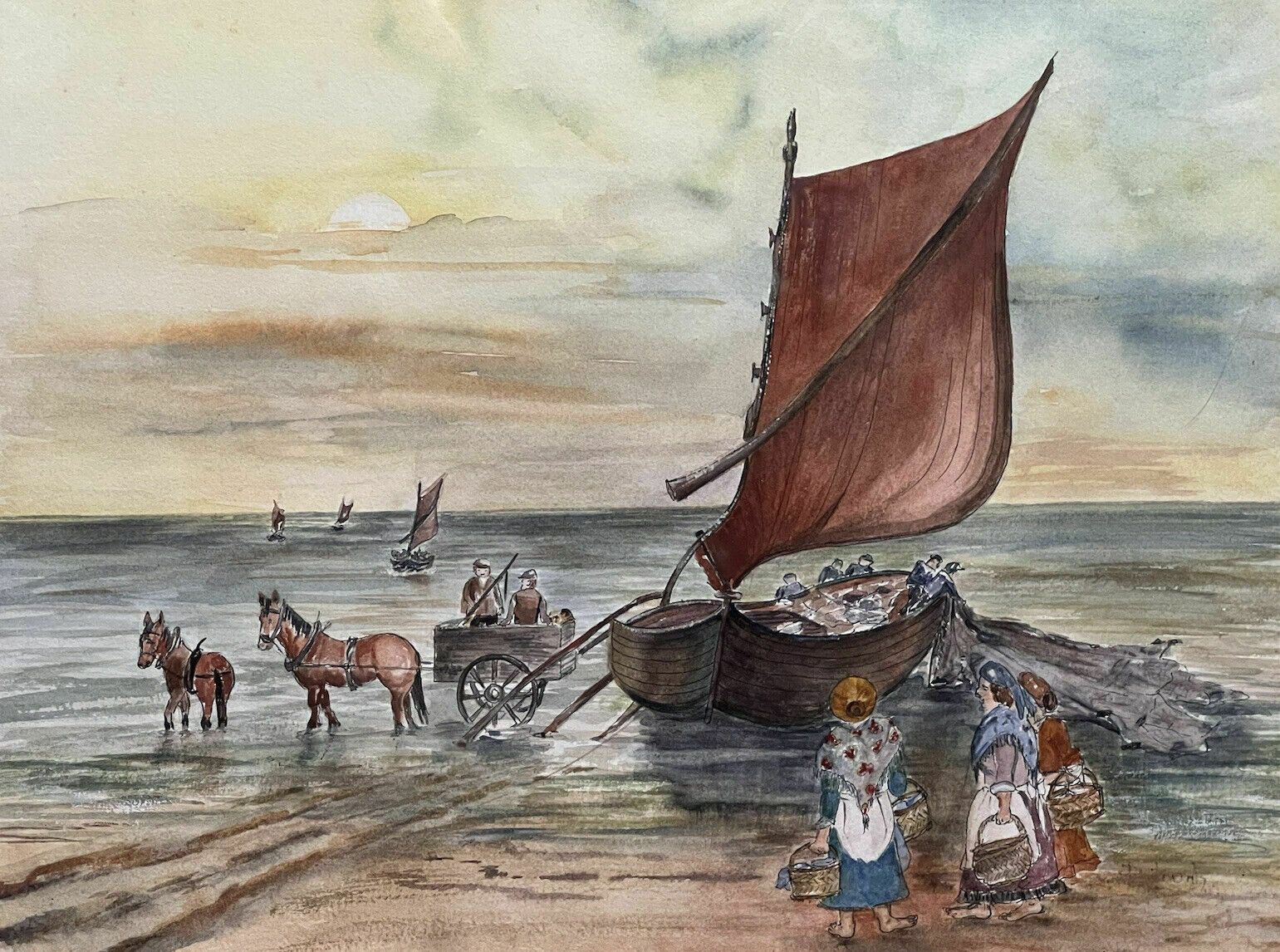 20th Century Watercolour Painting Titled 'Lusty Gaze' By Artist Daphne Lough photo buy