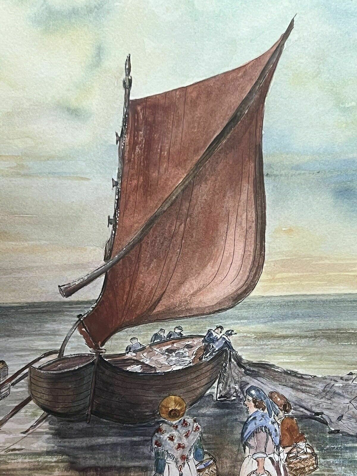 20th Century Watercolour Painting Titled 'Lusty Gaze' By Artist Daphne Lough photo vintage