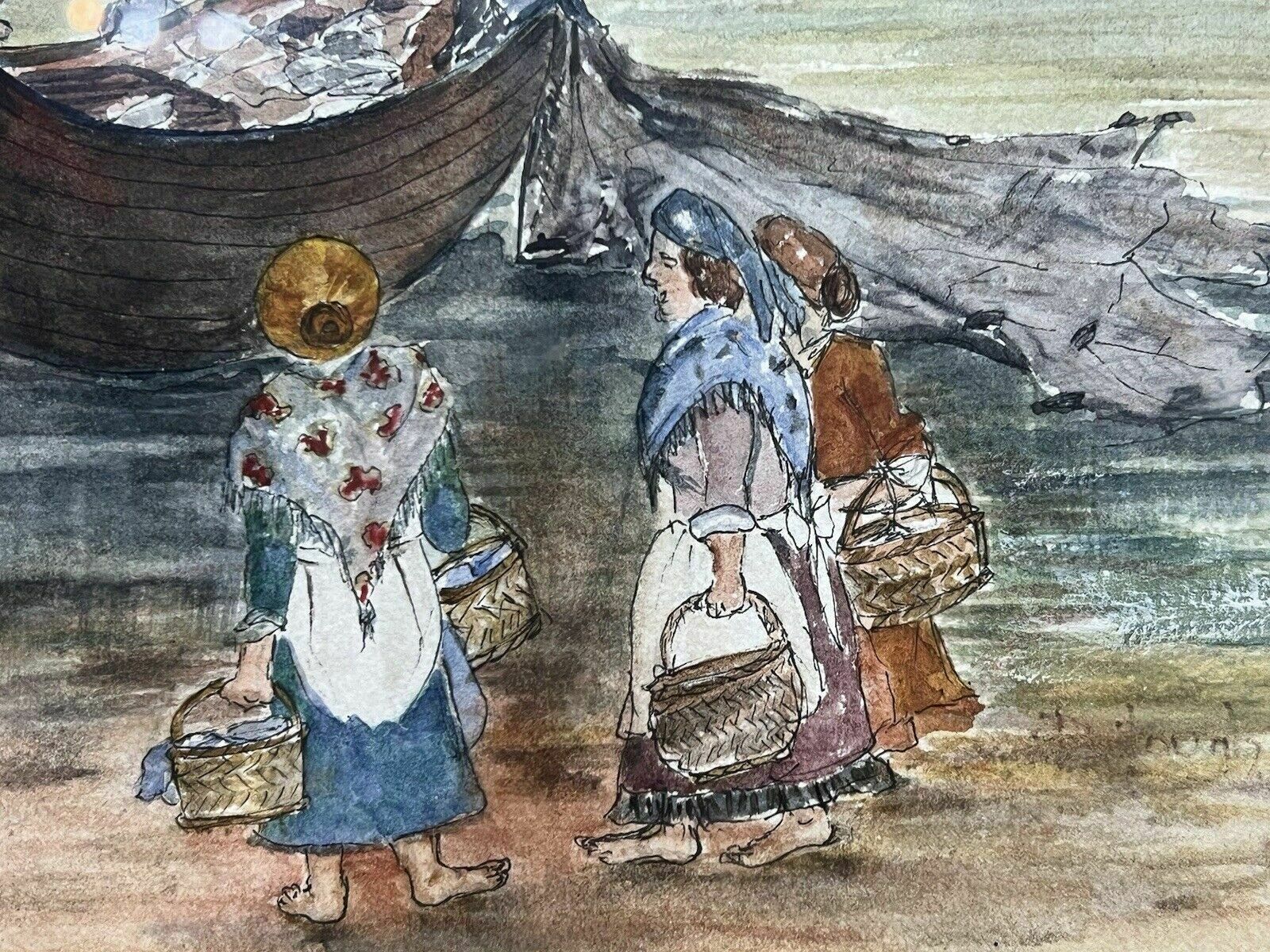 photo furniture 20th Century Watercolour Painting Titled 'Lusty Gaze' By Artist Daphne Lough