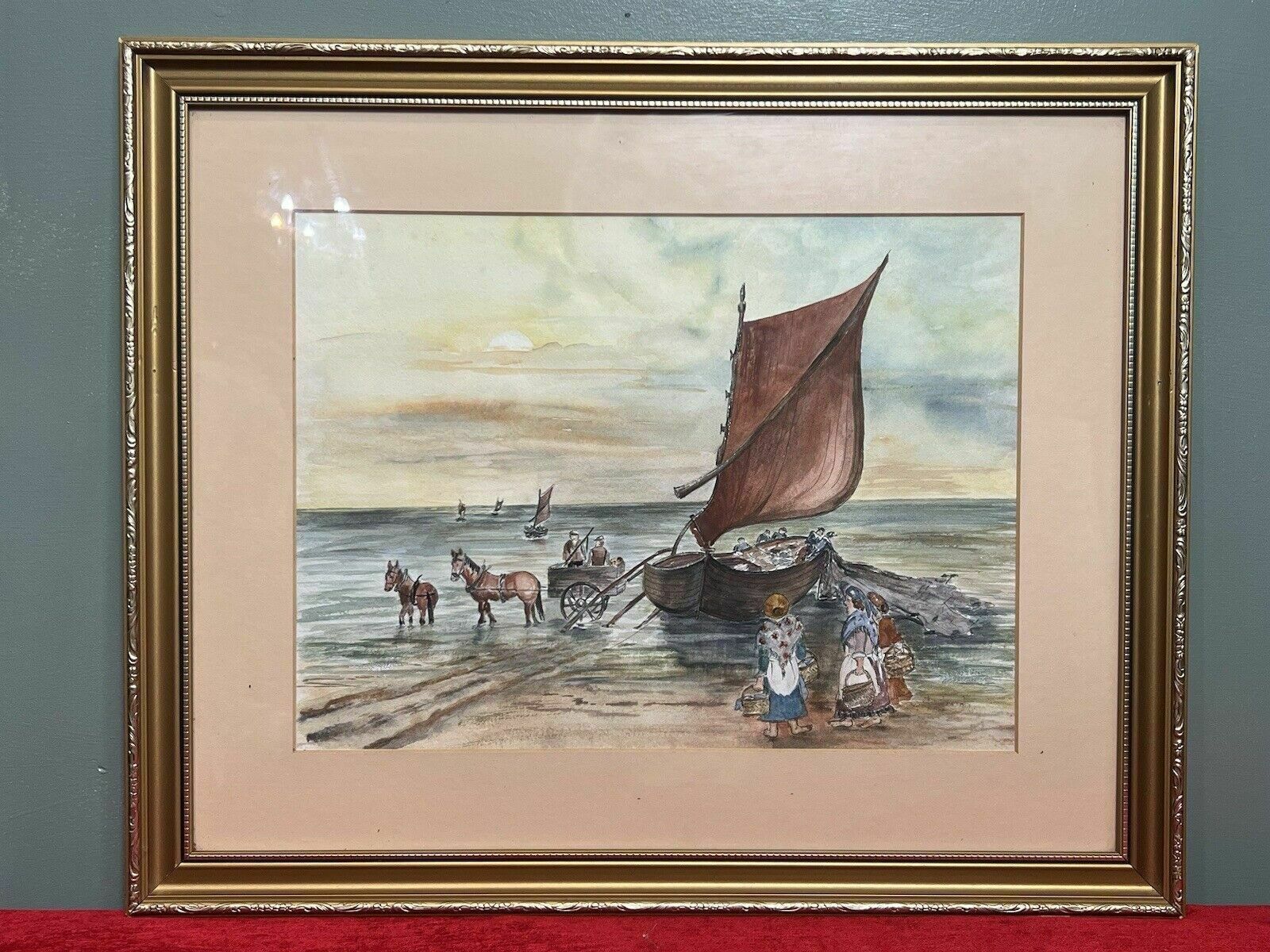 photo vinterior 20th Century Watercolour Painting Titled 'Lusty Gaze' By Artist Daphne Lough