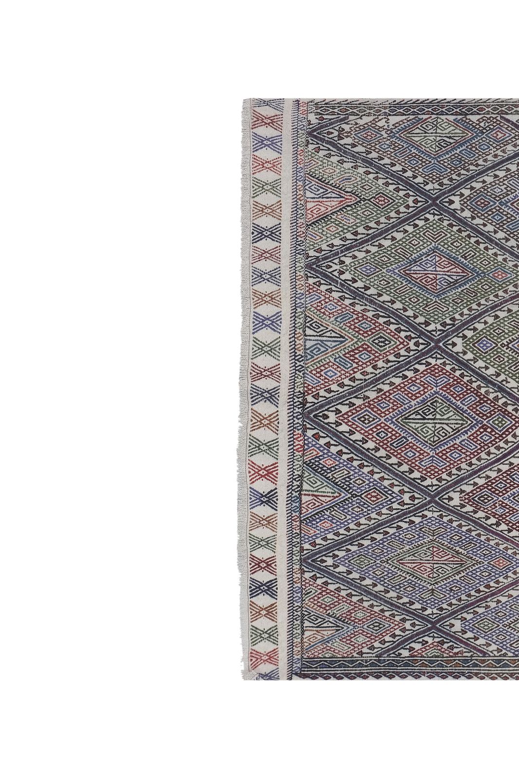 1960s Mid Century Turkish Full Embroidered Cicim Rug 4'11'' X 6'5'' photo buy