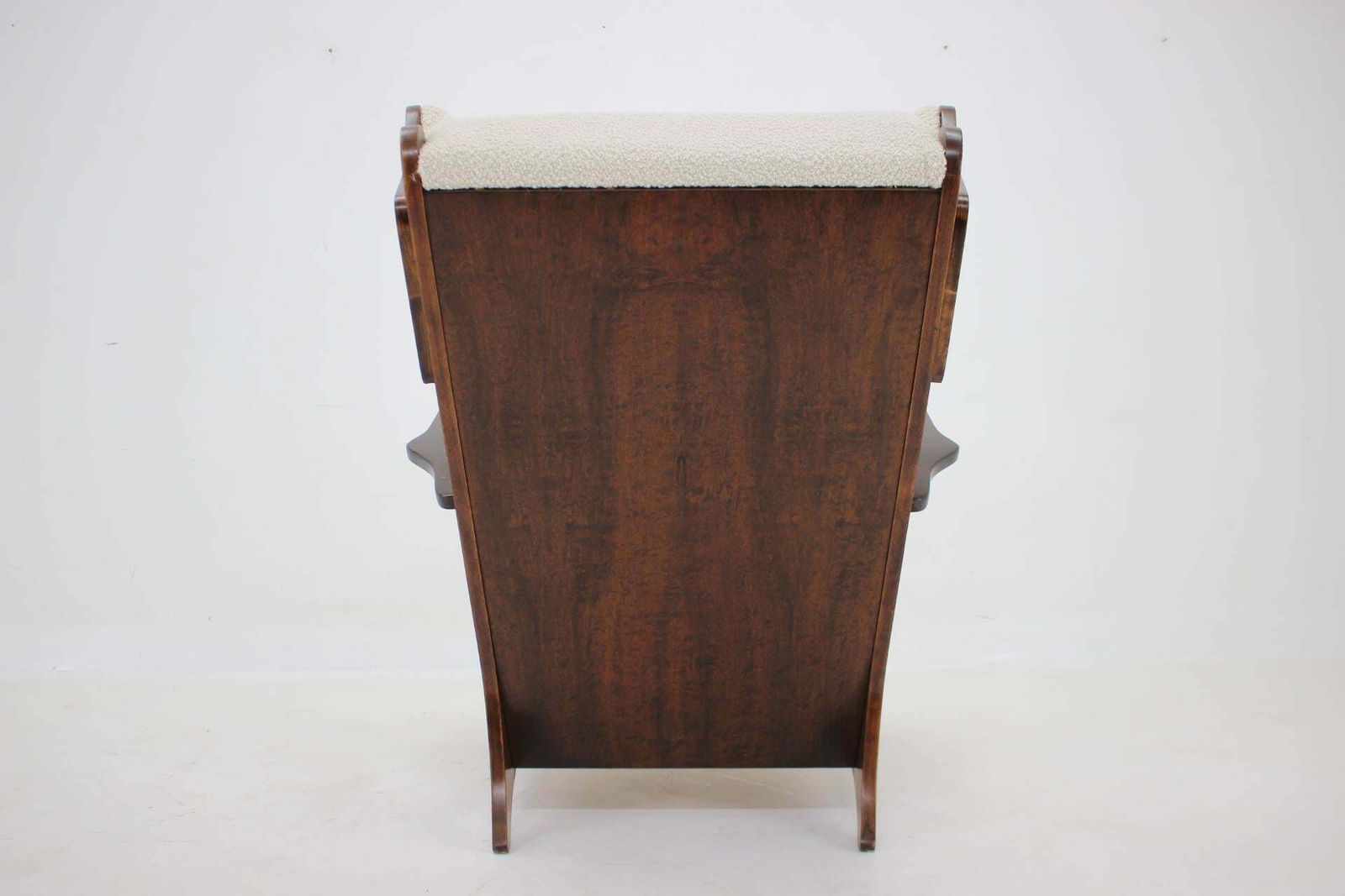 1940s Unique Large Wing Chair In Wool Boucle, Restored photo Furniture