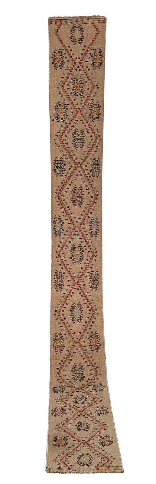 Vintage Aubussun Turkish Kilim Runner Rug   Stair Tread