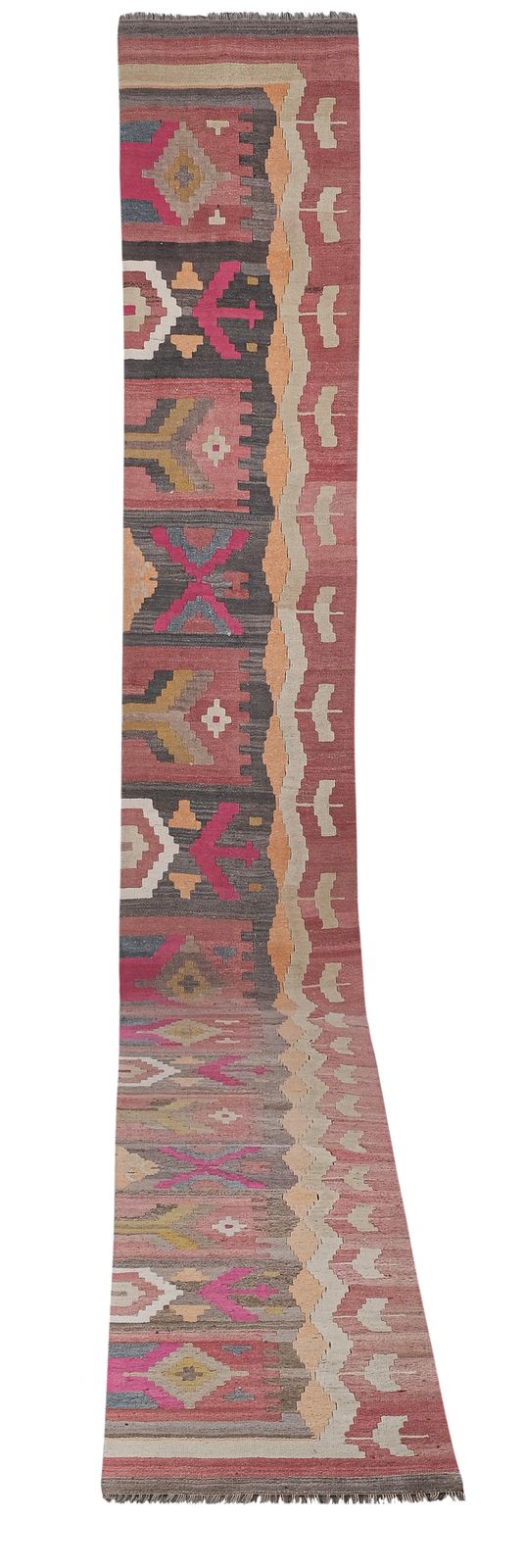 1970s Vintage Turkish Oushak Stair Kilim Runner