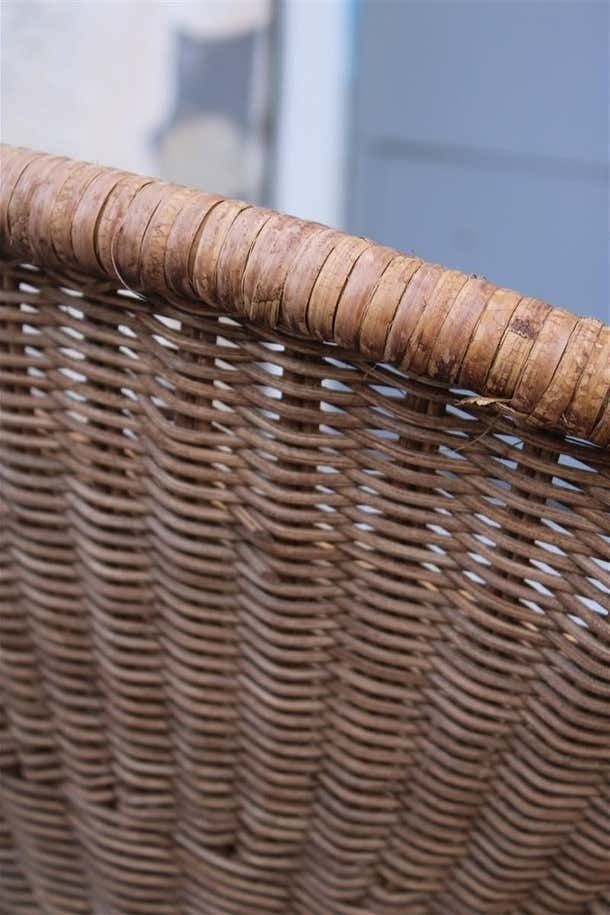 Pair Of Roberto Mango Armchairs Italy 1950 Iron And Bamboo Cone Wicker photo vinterior