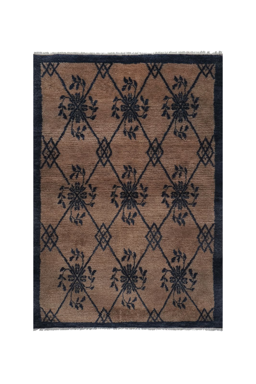 Vintage Angora Wool Turkish Shaggy Rug 3'9'' X 5'4''