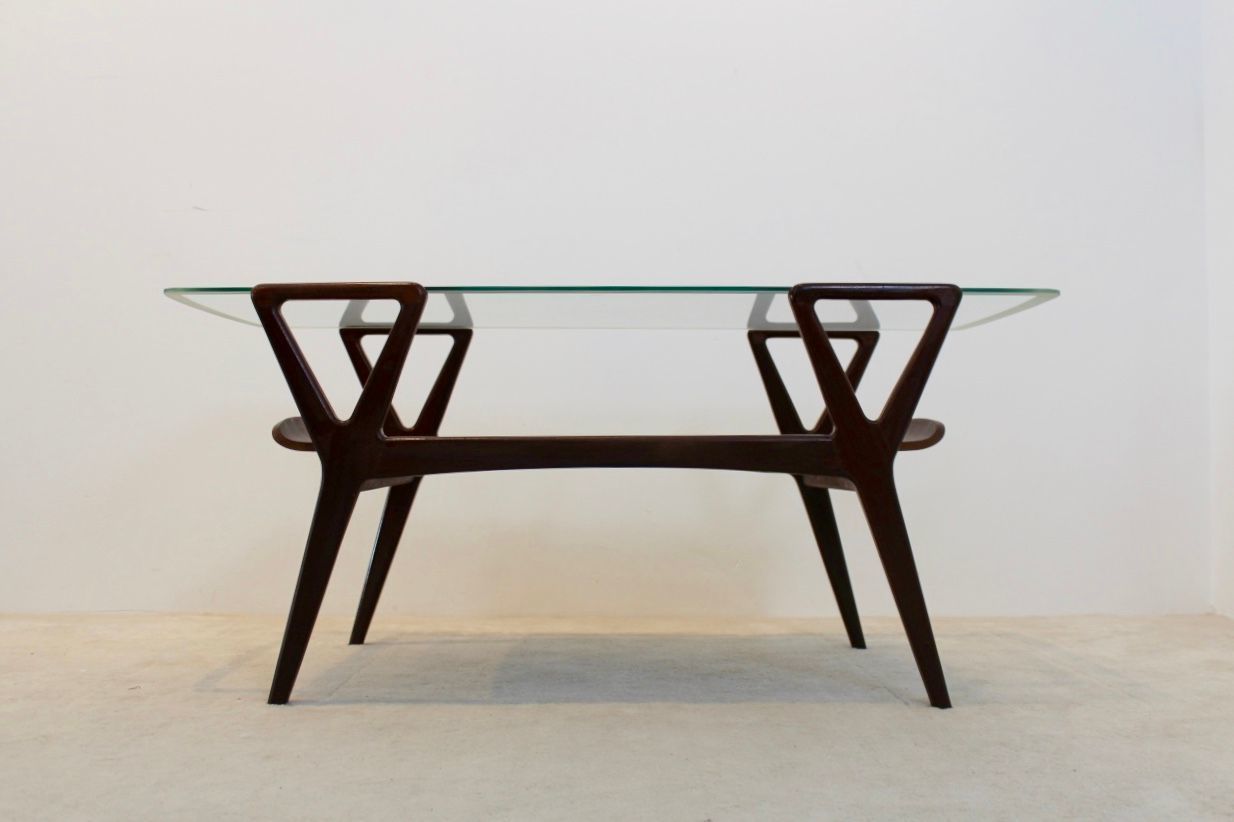 Scandinavian Teak Coffee Table With Glass Top, 1960s photo vinterior