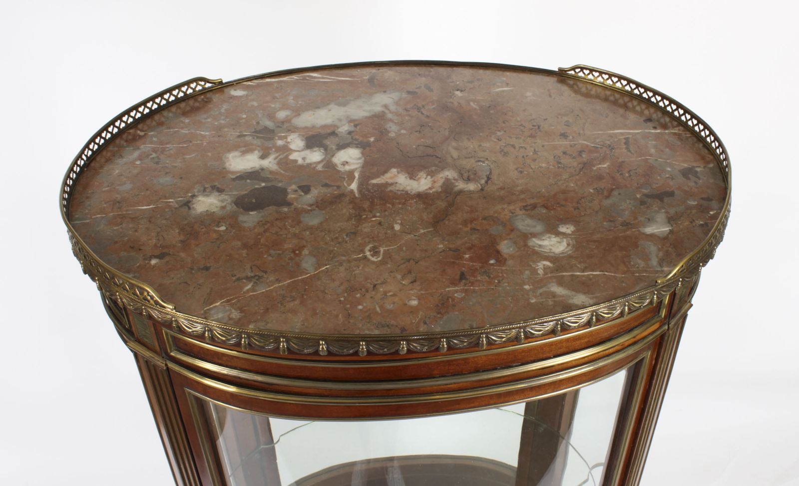 Antique French Oval Vernis Martin Cabinet Vitrine  19th C photo Furniture