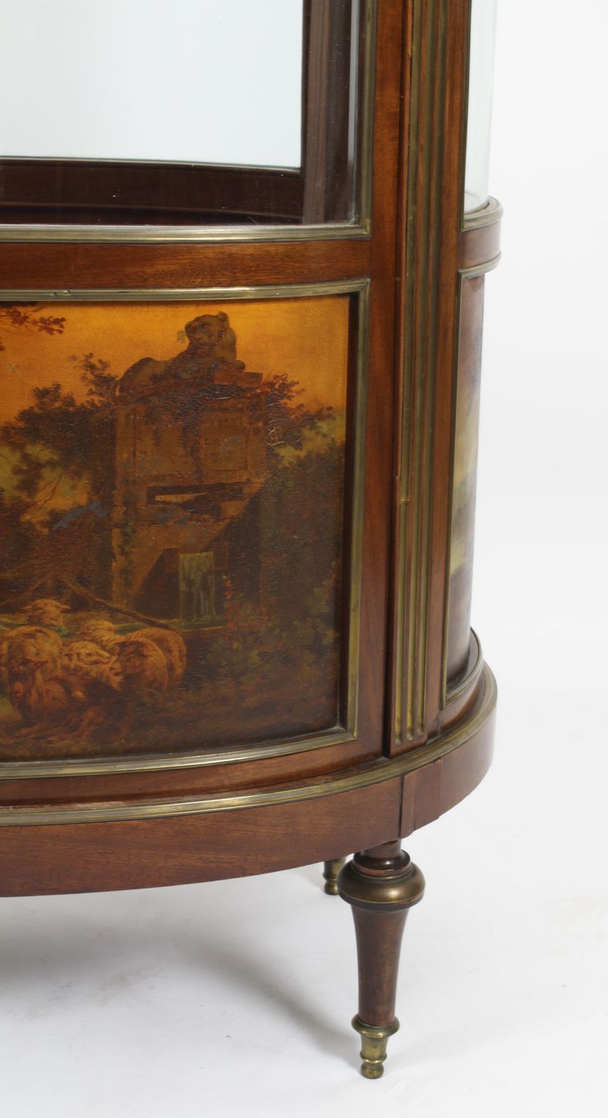 Furniture Antique French Oval Vernis Martin Cabinet Vitrine  19th C photo