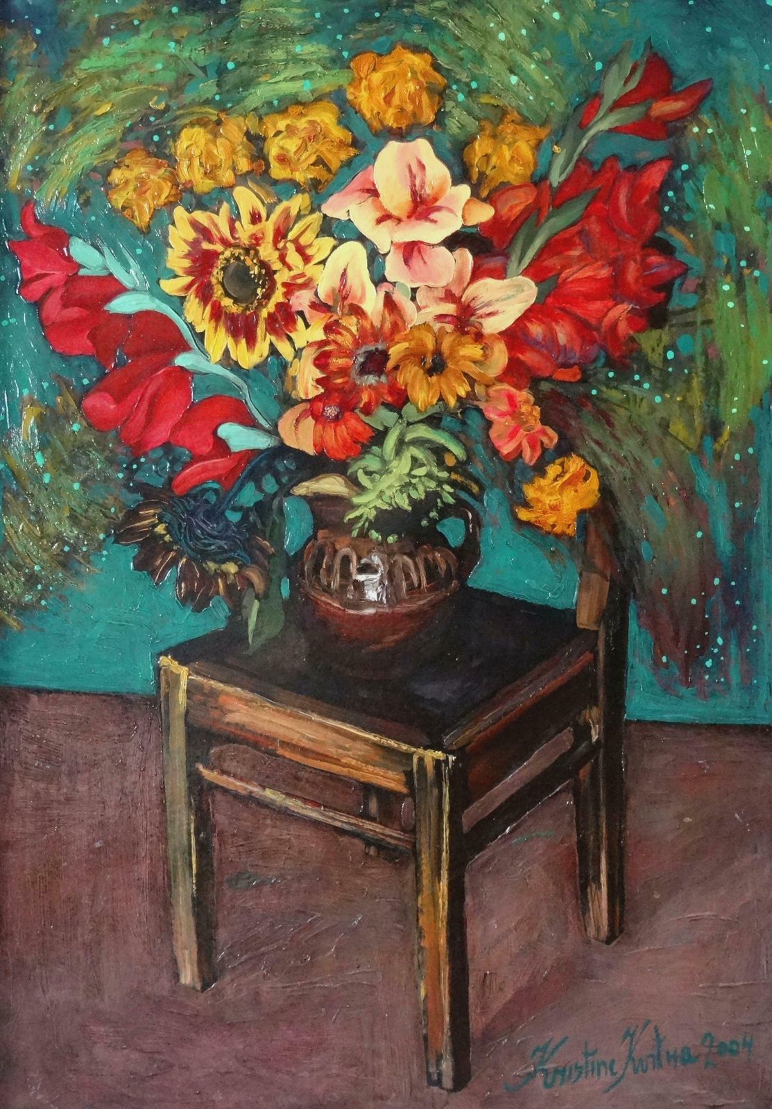 Kristine Kvitka Night Flowers. 2004, Oil On Canvas,