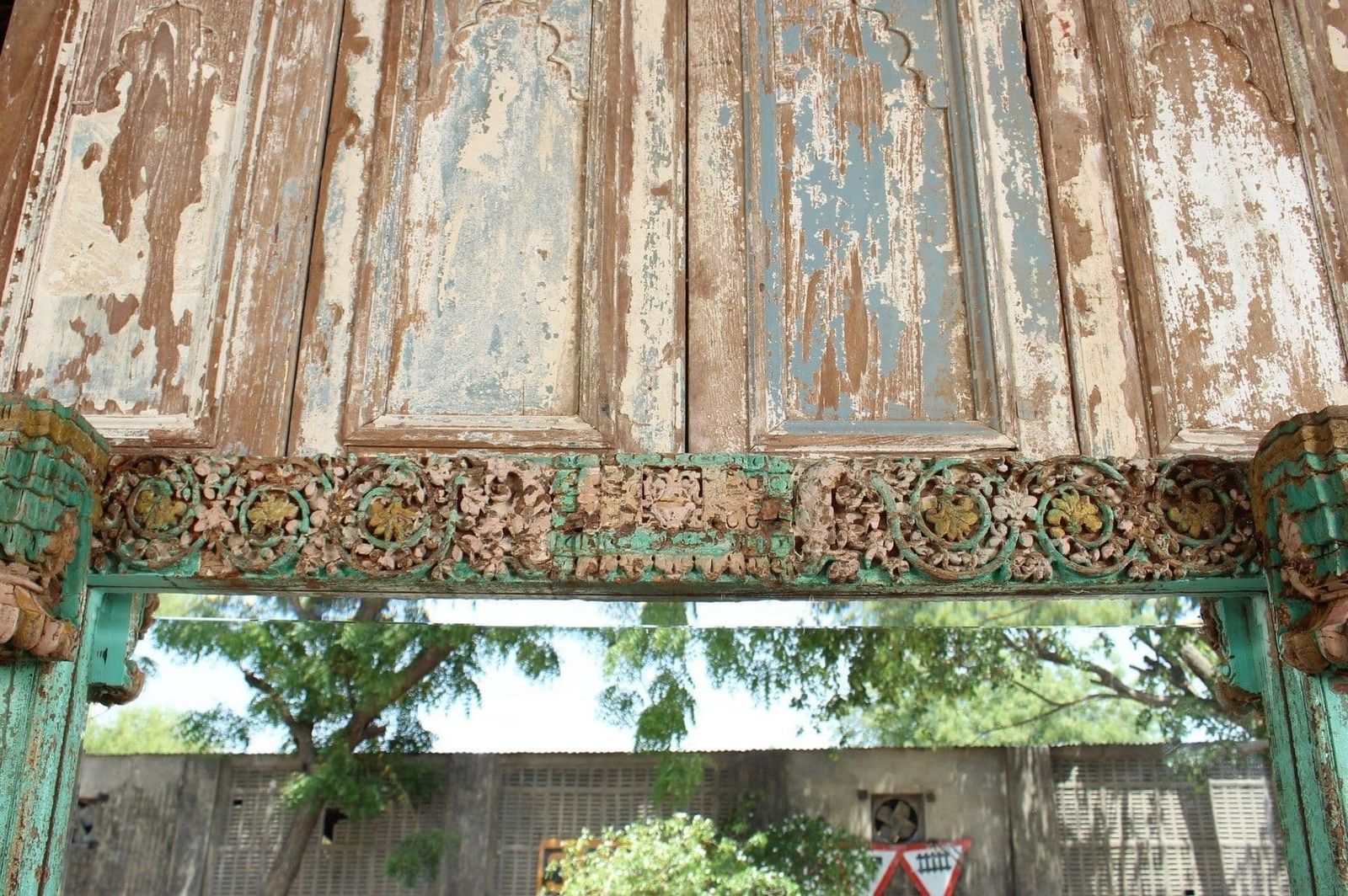 Bevelled Mirror Made From A 19th Century Haveli Palace Doorway photo 1595.0