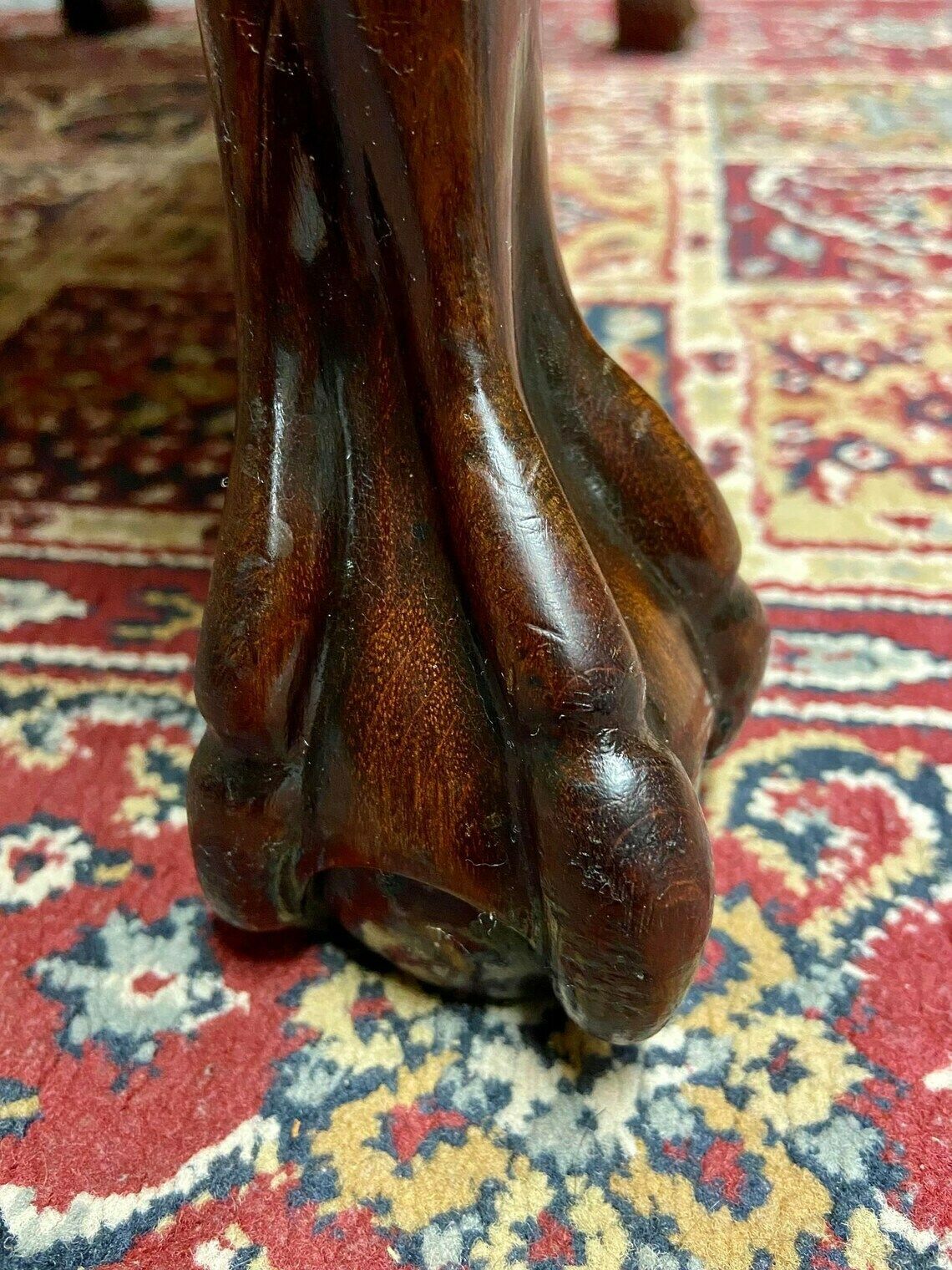Vintage Heavily Carved Mahogany Bedroom Chair / Made In England / C.1920 photo furniture