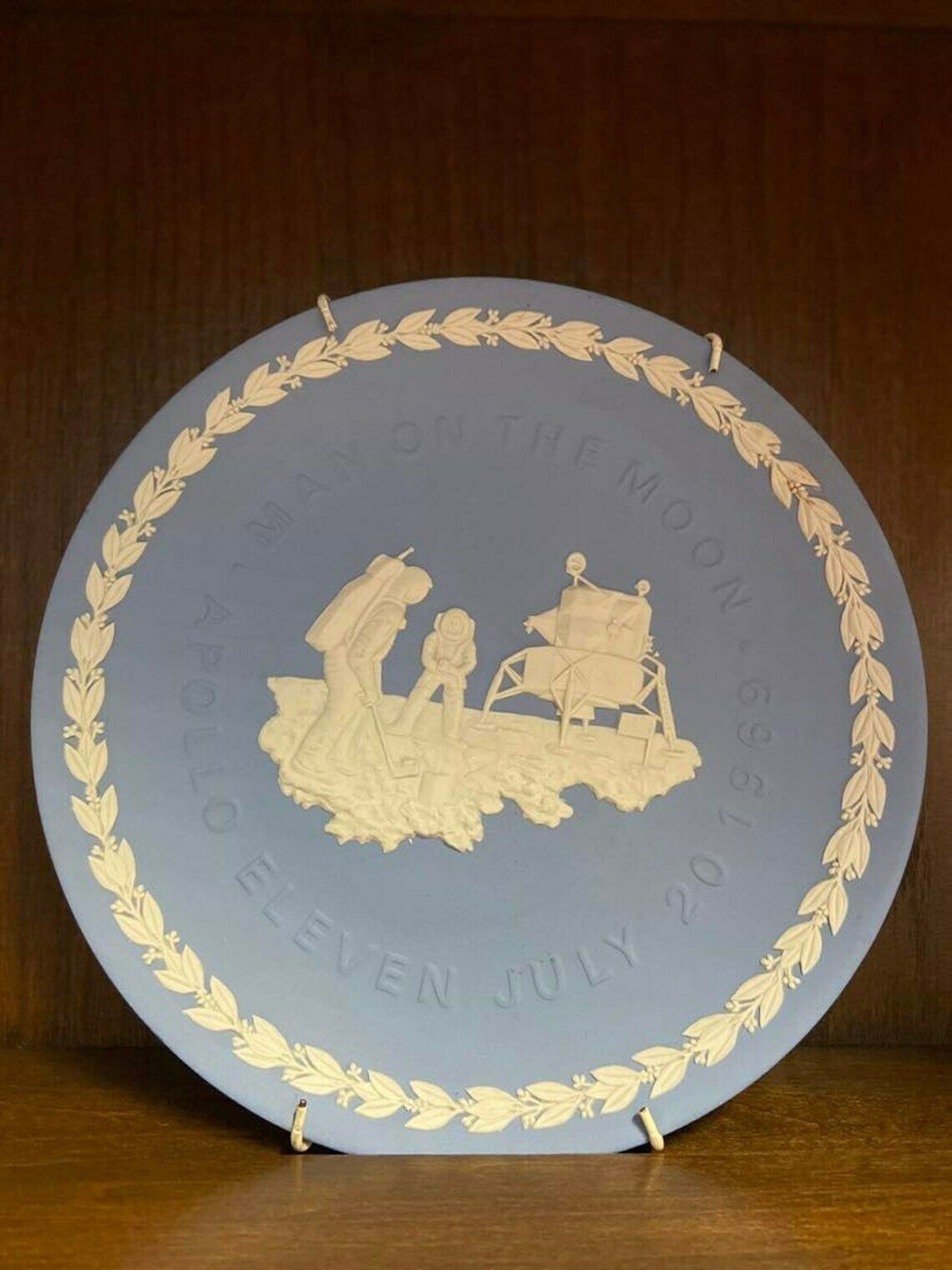 Blue Jasperware / Apollo Eleven Man On The Moon / Wedgwood Plate / Made In England
