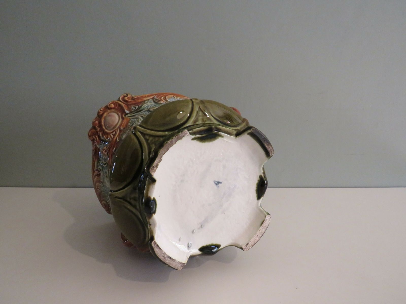 Art Nouveau Planter, Majolica, Early 20th Century, France photo furniture