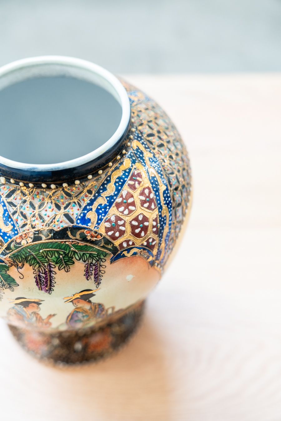 775.0 Vaso Cinese In Ceramica Anni ‘60 Dipinti A Mano photo