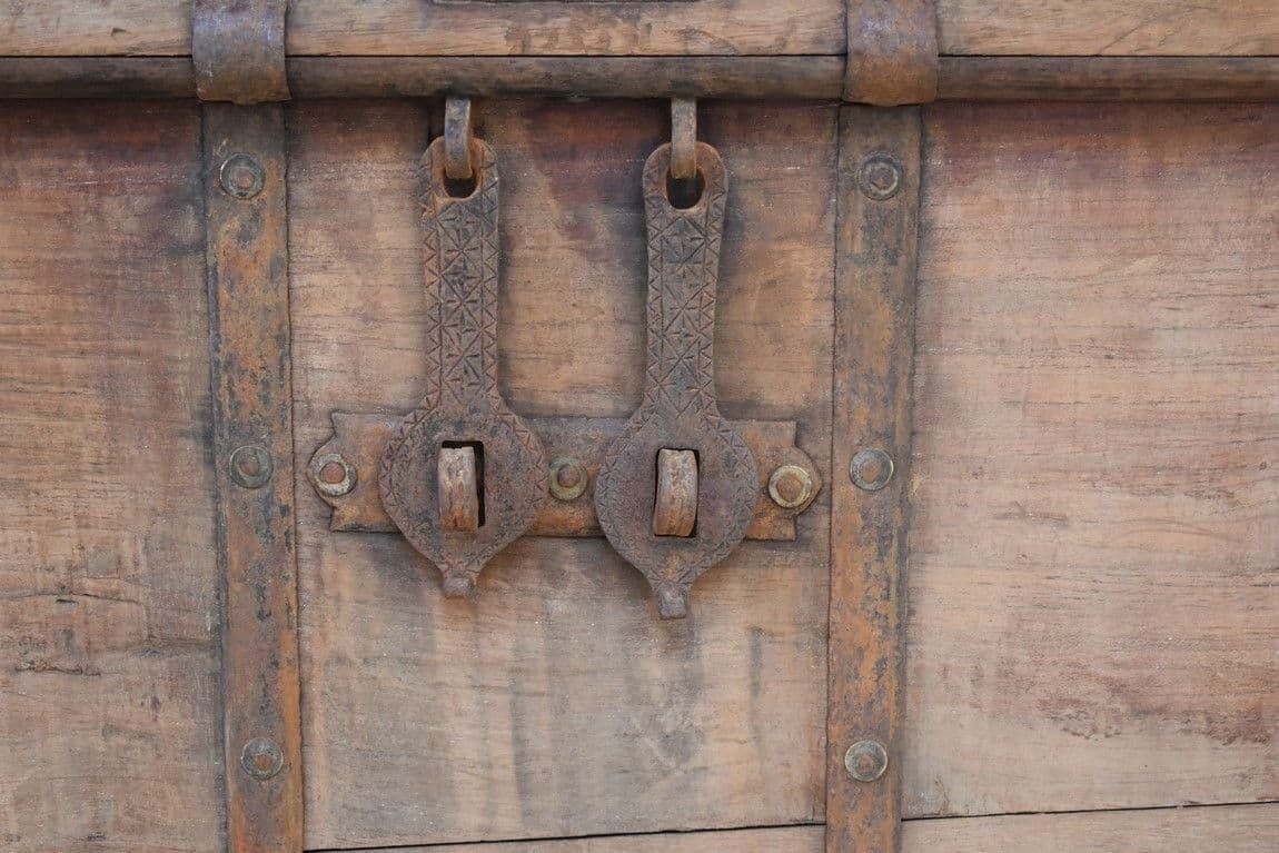 19th Century Teak Dowry Chest, Gujurat photo furniture