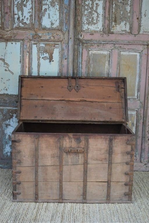 19th Century Teak Dowry Chest, Gujurat photo for sale
