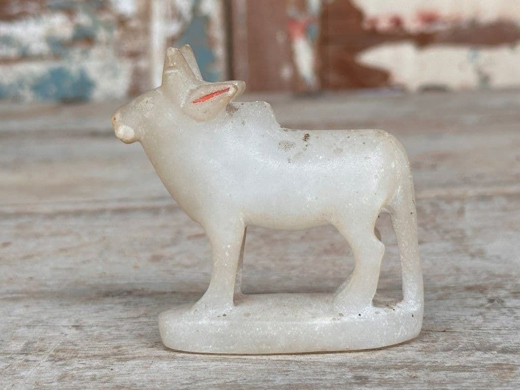 Marble Nandi Cow, Temple Offering, Rajasthan Circa 1920