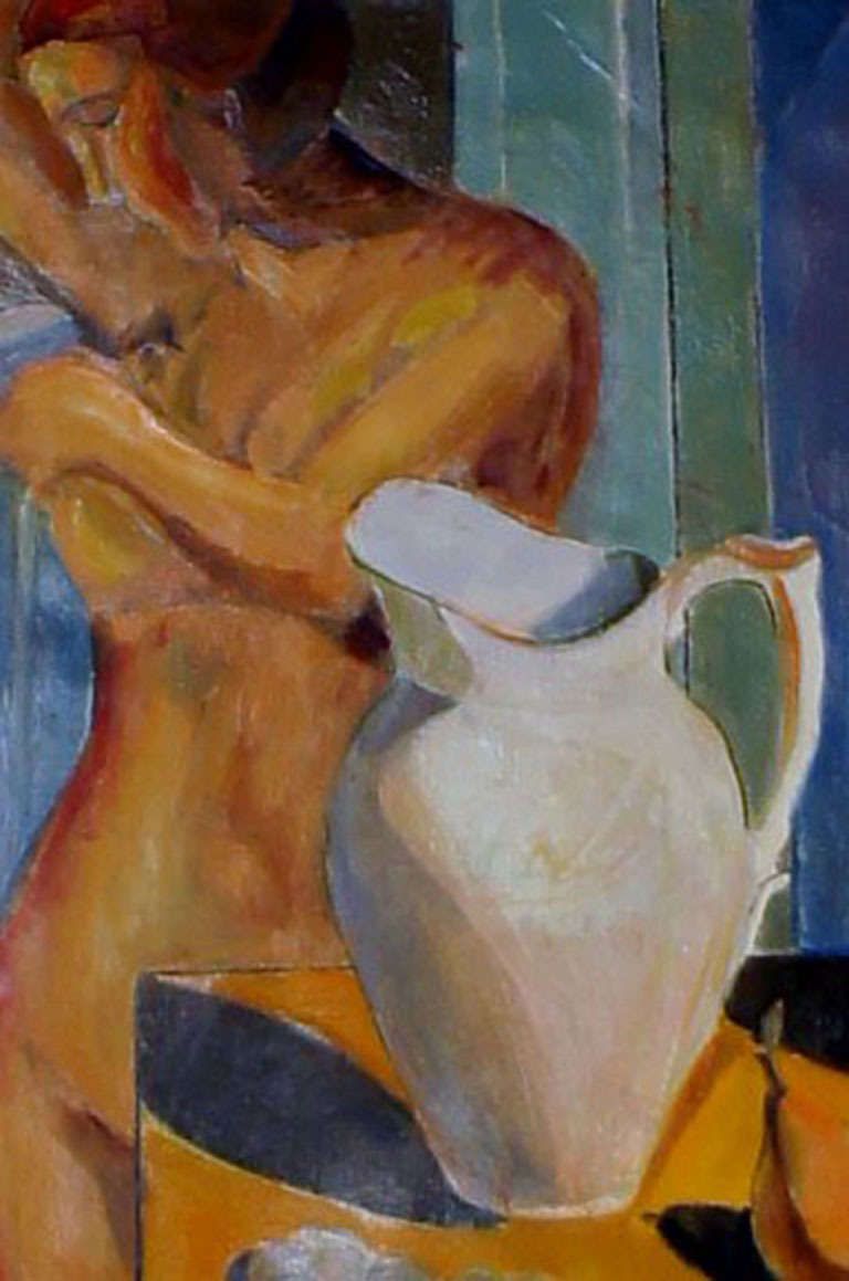 Oil On Board, Portrait Of Naked Woman, Unsigned, Unknown Artist photo for sale