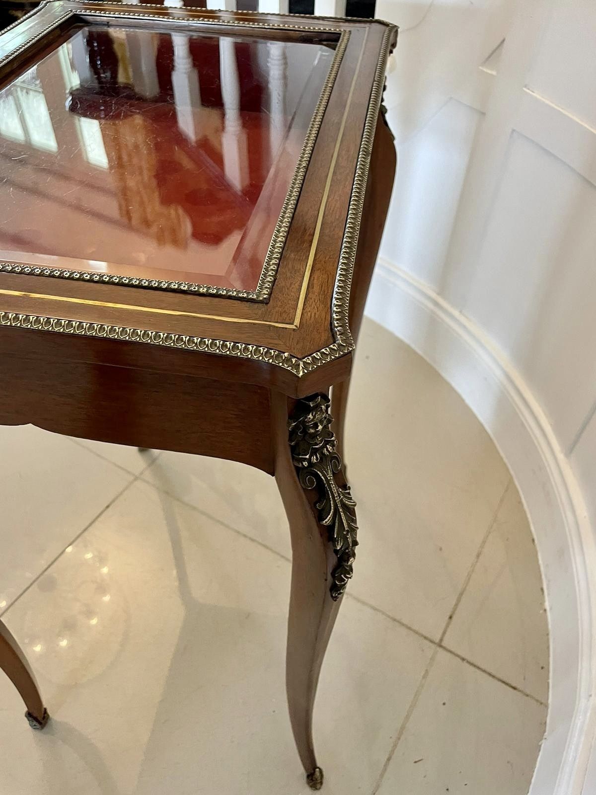 Antique 19th Century French Quality Brass Inlaid Mahogany Bijouterie Cabinet photo furniture