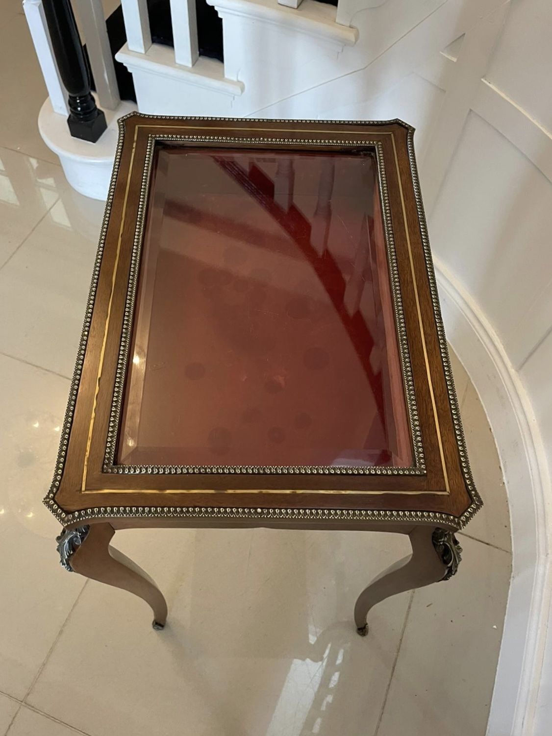 Antique 19th Century French Quality Brass Inlaid Mahogany Bijouterie Cabinet photo vintage
