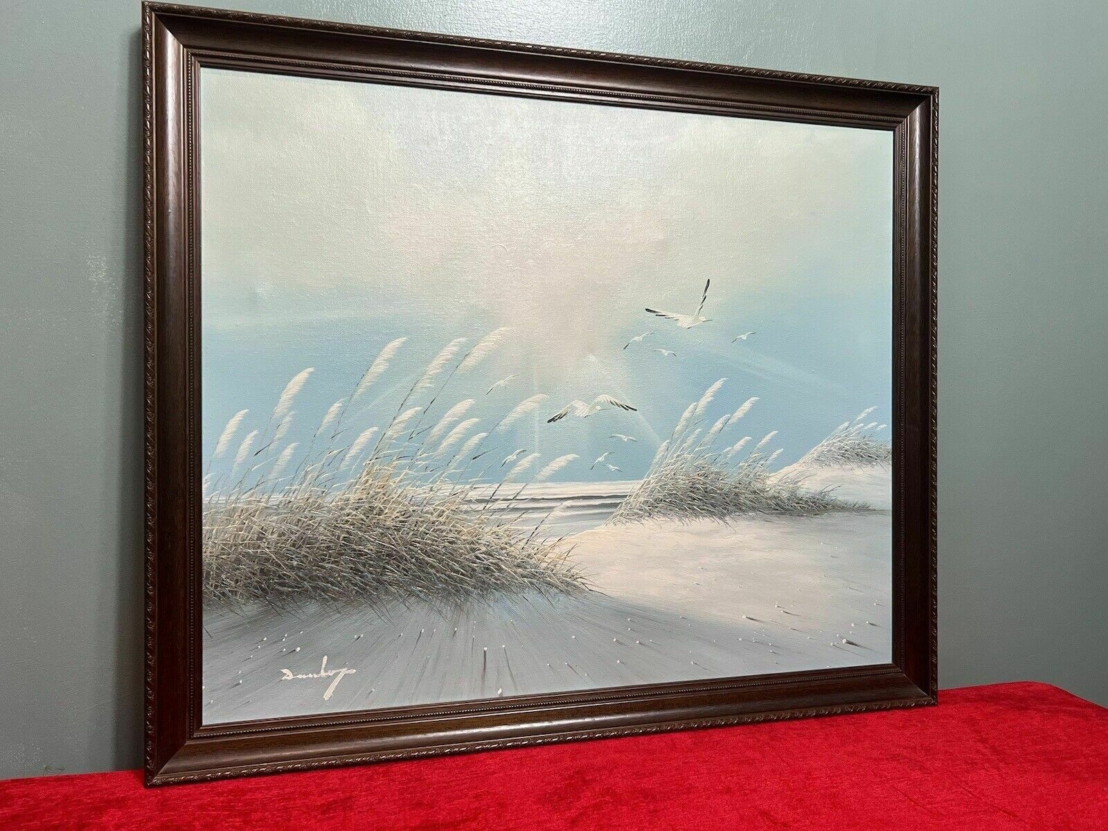 20th Century Contemporary Impressionist Winter Seascape With Seagulls Signed photo Art