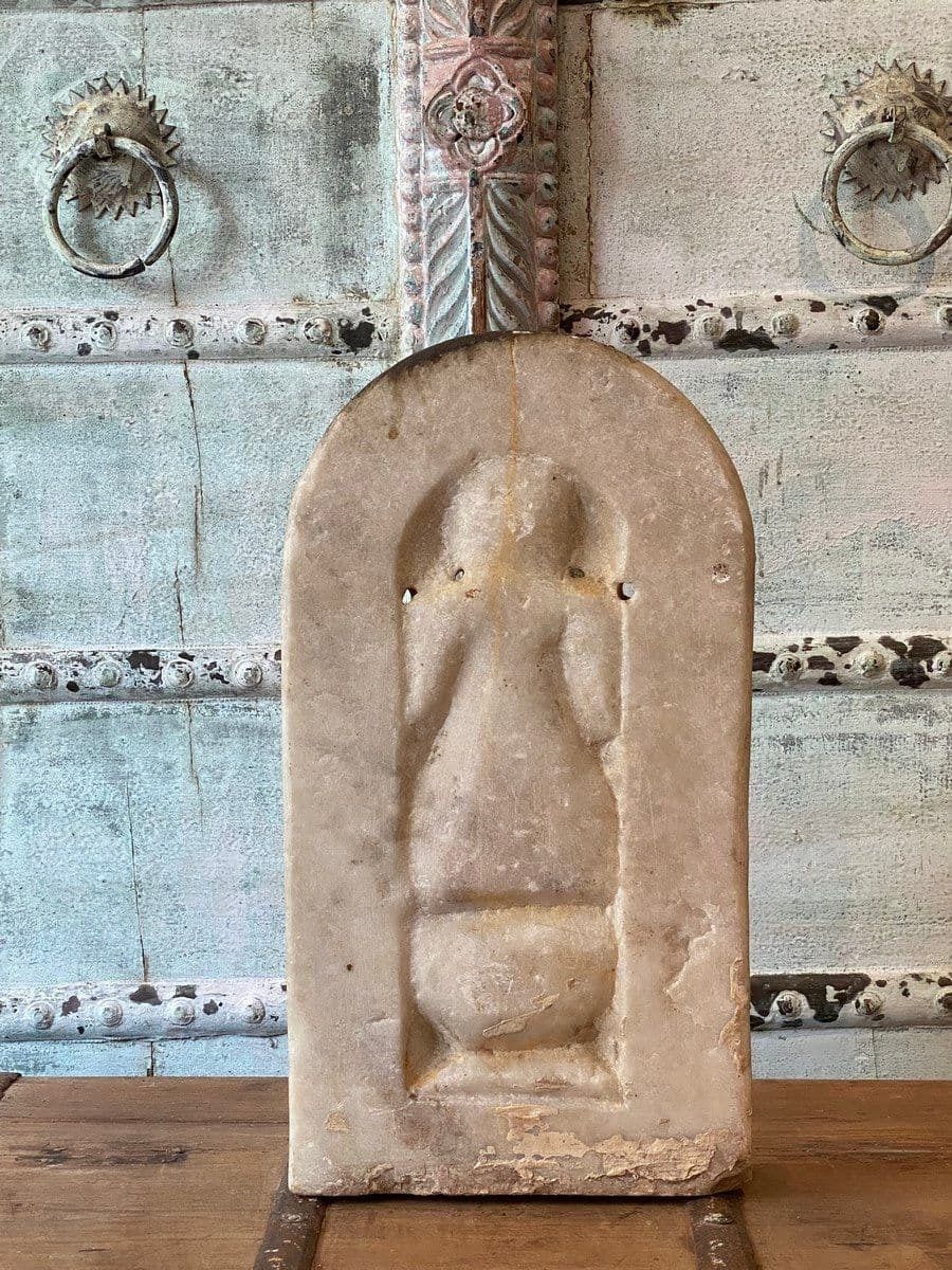 Ganesha Deity In White Marble, Western Rajasthan, Early 20th Century photo furniture
