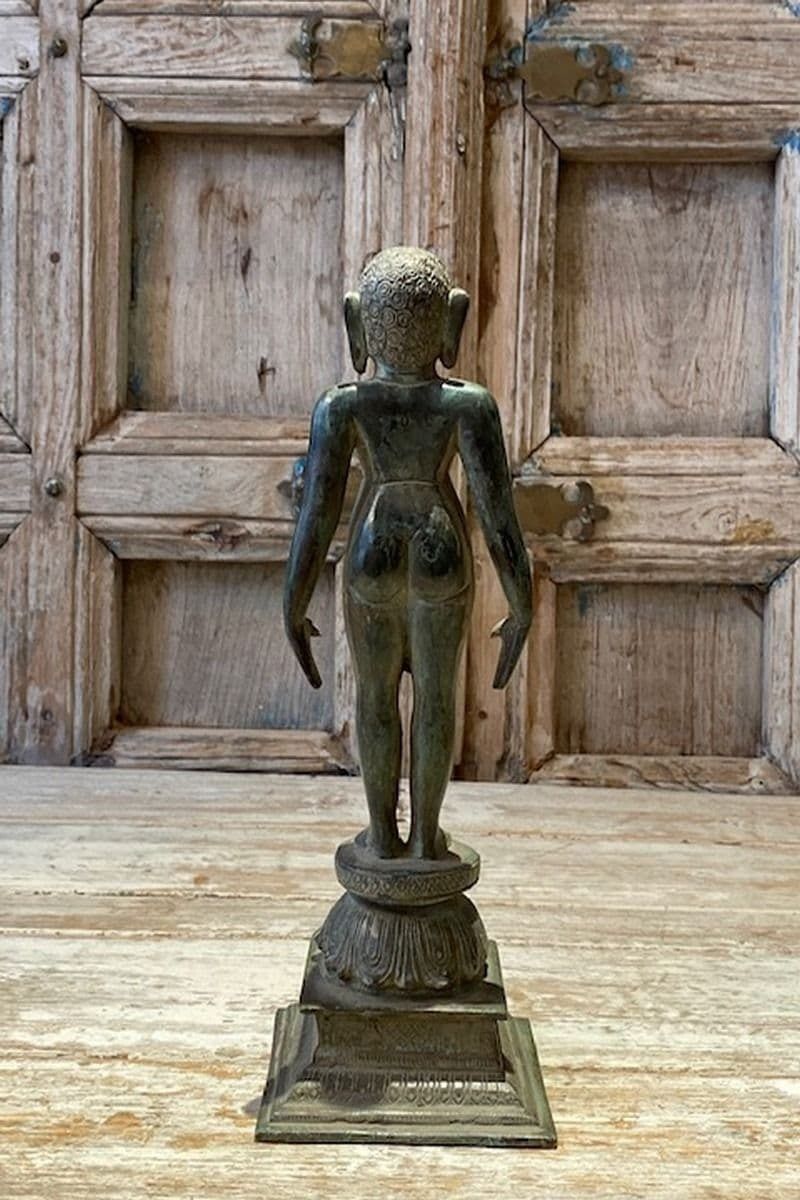Bronze Statue Of Mahavir Jain, South India, Circa 1900 photo for sale