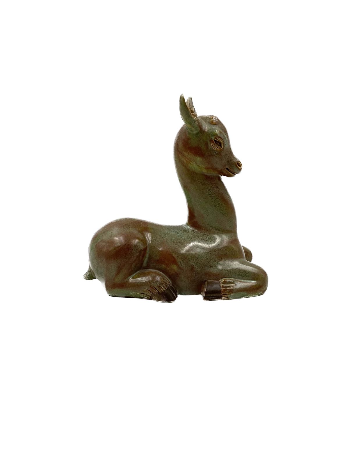 1200.0 Giovanni Gariboldi, "Crouching Deer", Richard Ginori   San Cristoforo, Italy, 1940s. photo