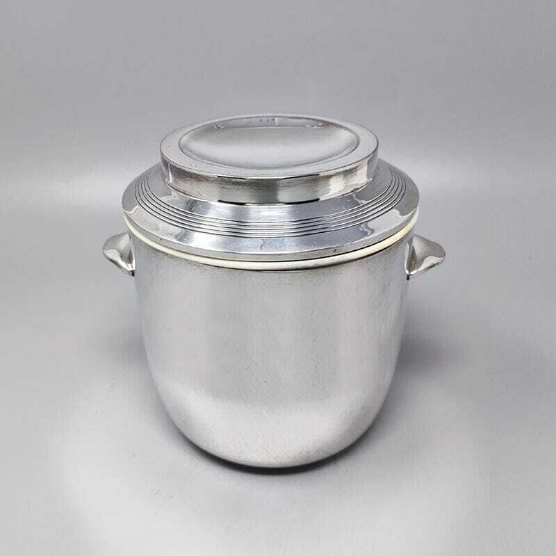 1960s Gorgeous Ice Bucket In Silver Plated. Made In Italy photo furniture