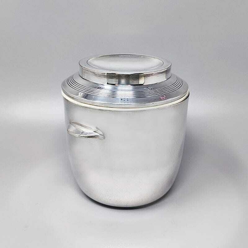 1960s Gorgeous Ice Bucket In Silver Plated. Made In Italy photo for sale