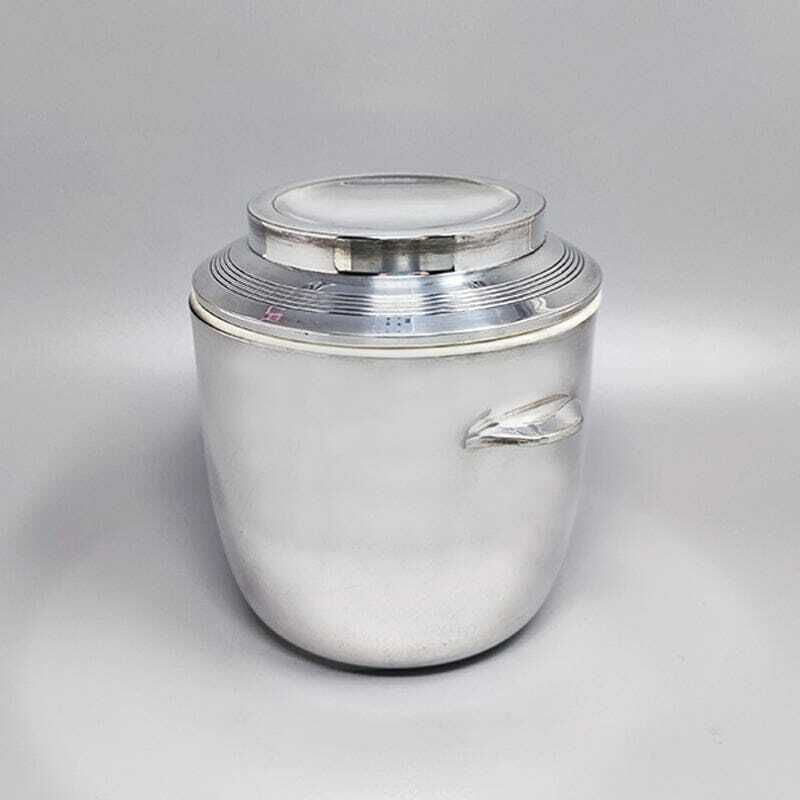 1960s Gorgeous Ice Bucket In Silver Plated. Made In Italy photo Home Decor