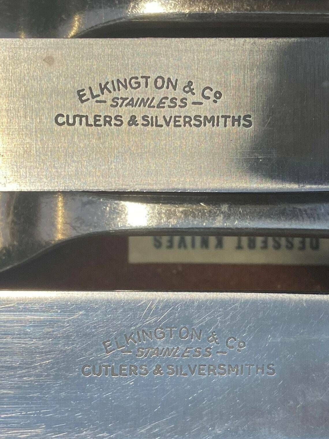 Antique Elkington & Co. / Plate Canteen With Cutlery / Set 86 Pieces / Chippendale Three Drawer Console Table / 1930s photo vintage