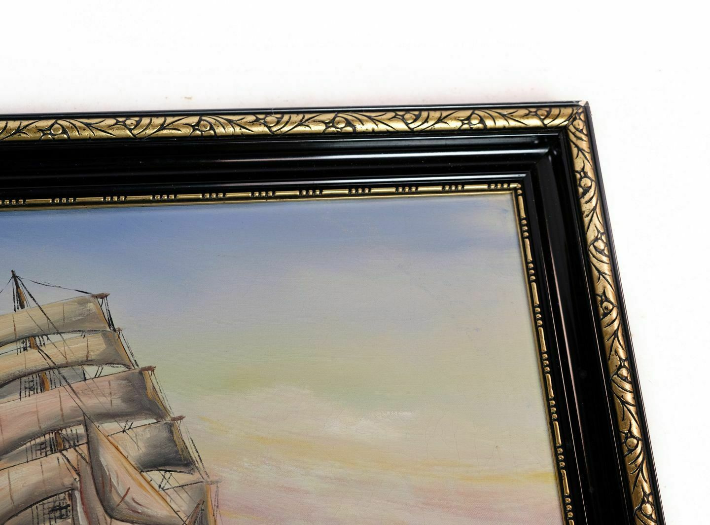 Oil Painting  With Marine Motif  In Black Frame From 1890s photo furniture