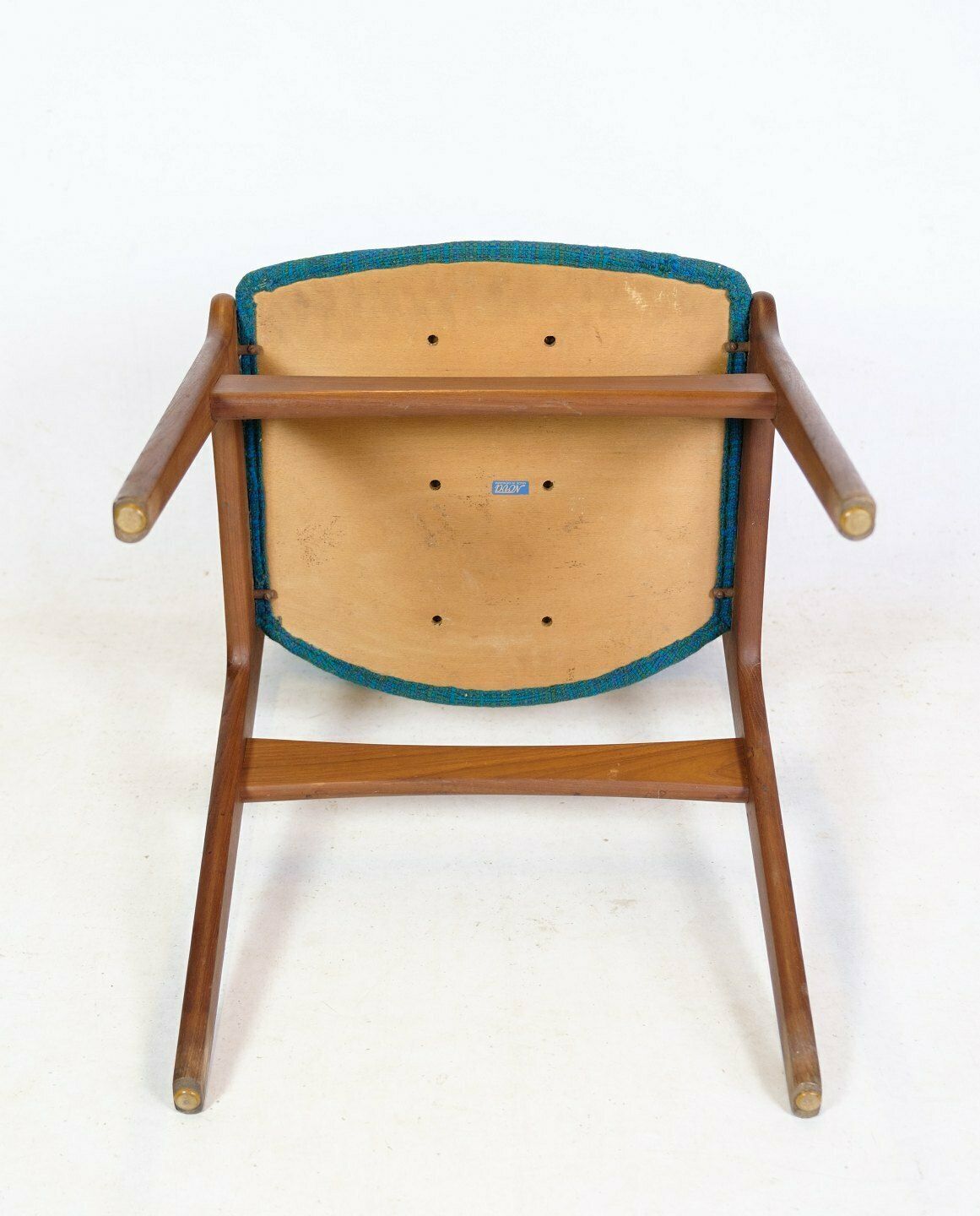 Set Of Four Dining Chairs In Teak And Light Blue Fabric Of Danish Design By Nova Møbelfabrik From 1960s photo buy