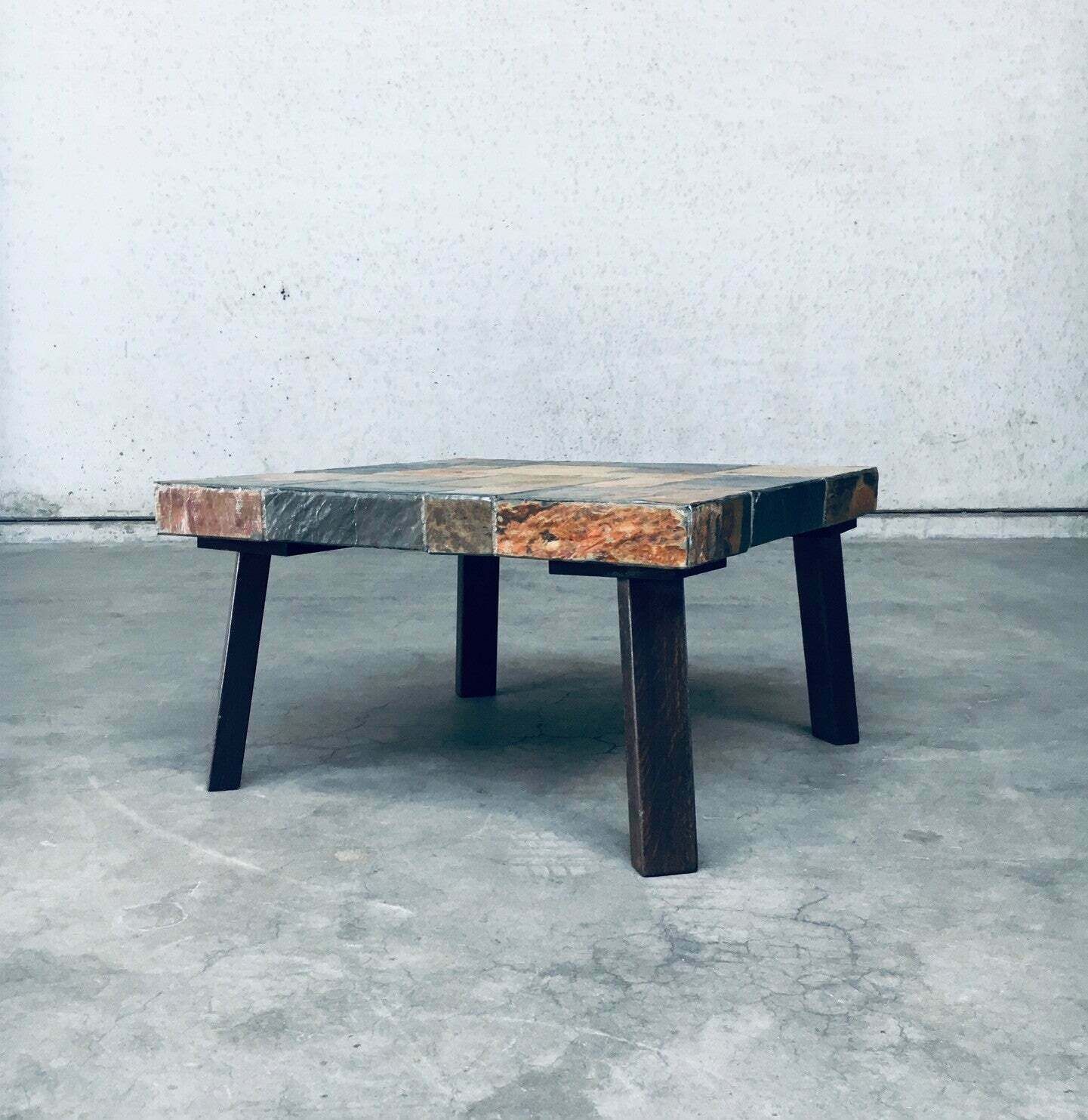 Salontafel Met Leistenen Blad In Brutalistische Stijl, Ca. Jaren 1970 photo Meubels