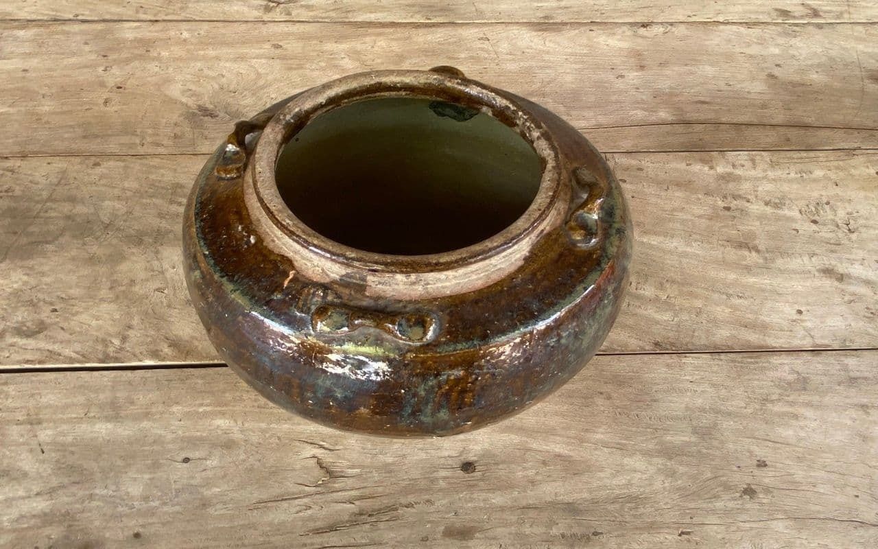 Antique Glazed Ceramic Pot photo furniture